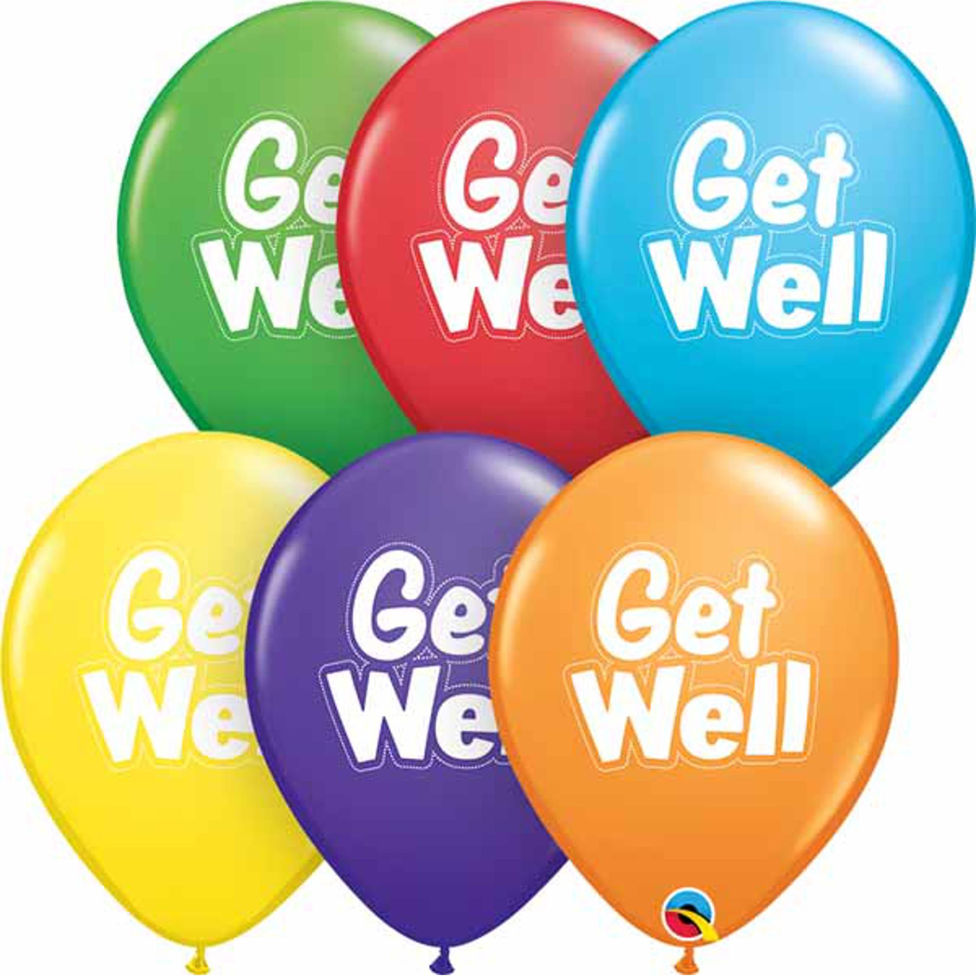 50 Pack Get Well Dashed Outline Balloons - Colorful Latex Balloons for Hospital Visits, Recovery Gifts & Cheer Up Decorations