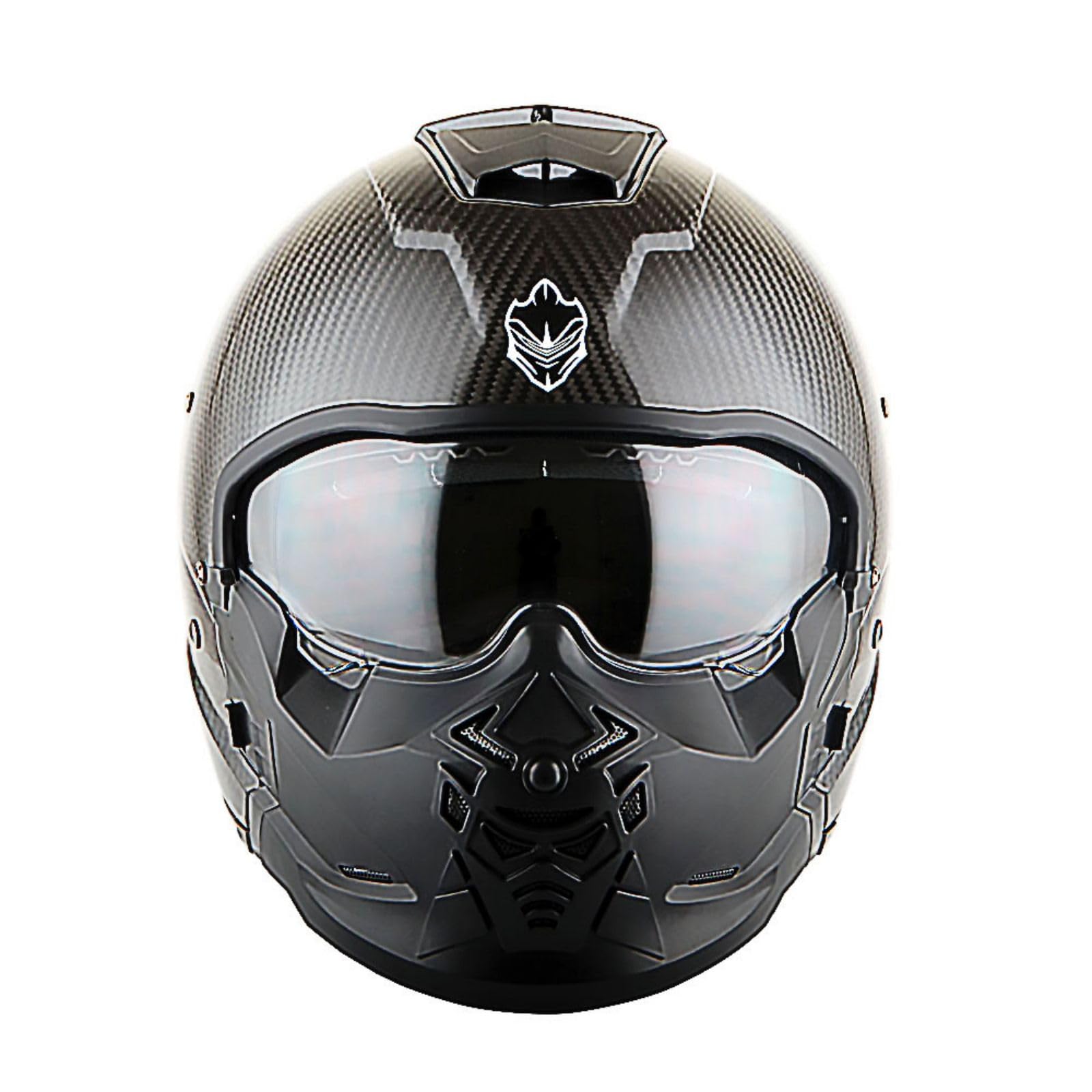 Martian Genuine Carbon Fiber Motorcycle Helmet HB-B2 - DOT Approved Full Face & Open Face Glossy Black - Lightweight & Durable for Street Riding, Racing & Commuting