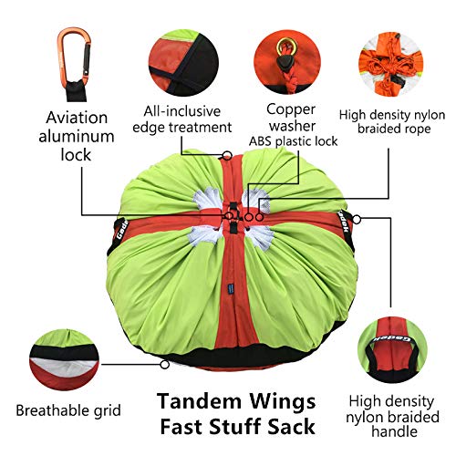 Gadek Tandem Wings Fast Stuff Sack for Paragliding Paramotor PPG Powered Paraglider - Lightweight & Durable Storage Bag (Size:L, Orange) - Perfect for Outdoor Adventure Gear Organization & Travel
