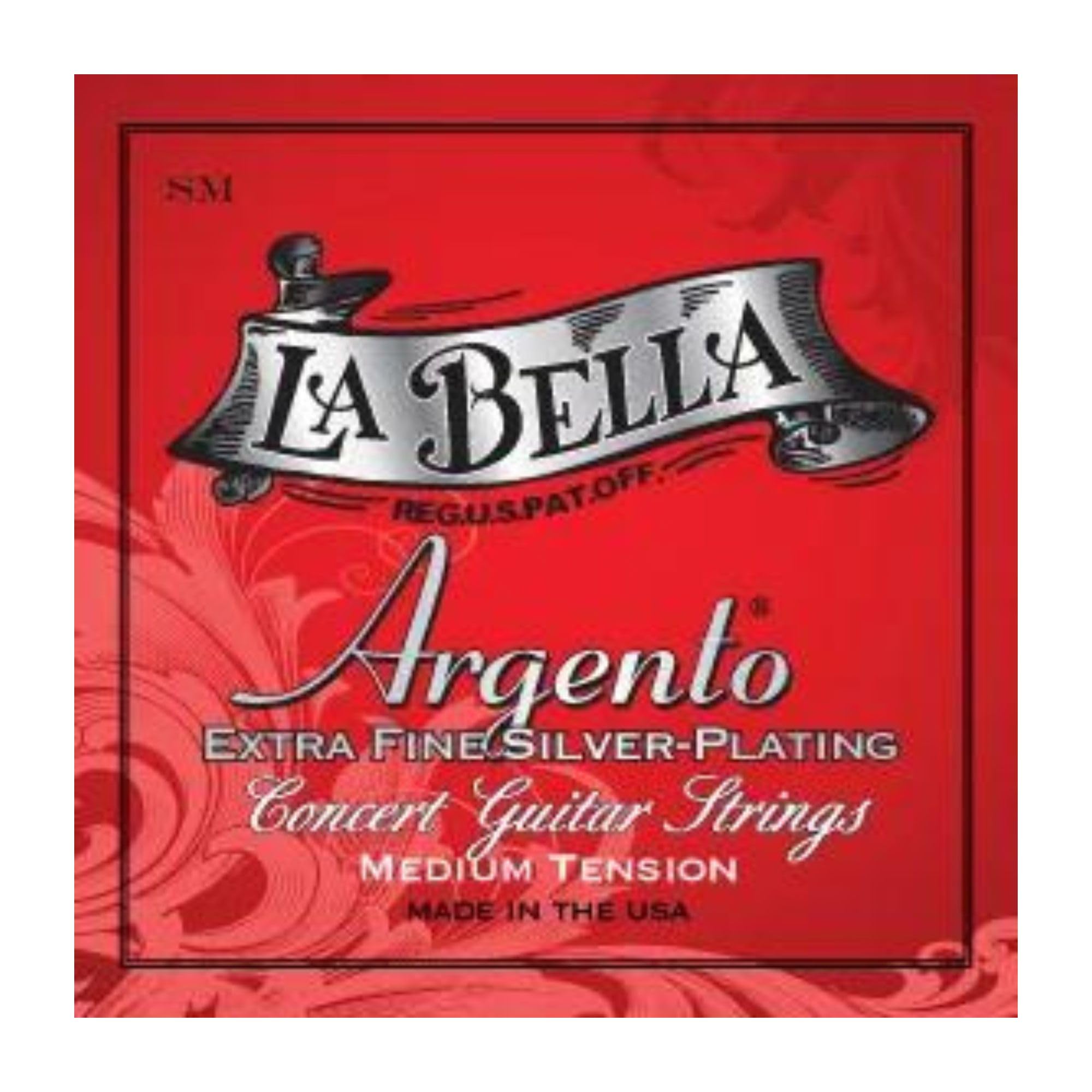 La Bella SM Argento Extra Fine Silver-Plated Medium Tension Classical Guitar Strings 29-415 | Premium Nylon Strings for Classical & Flamenco Guitarists | Perfect for Performances, Studio Recording & Practice