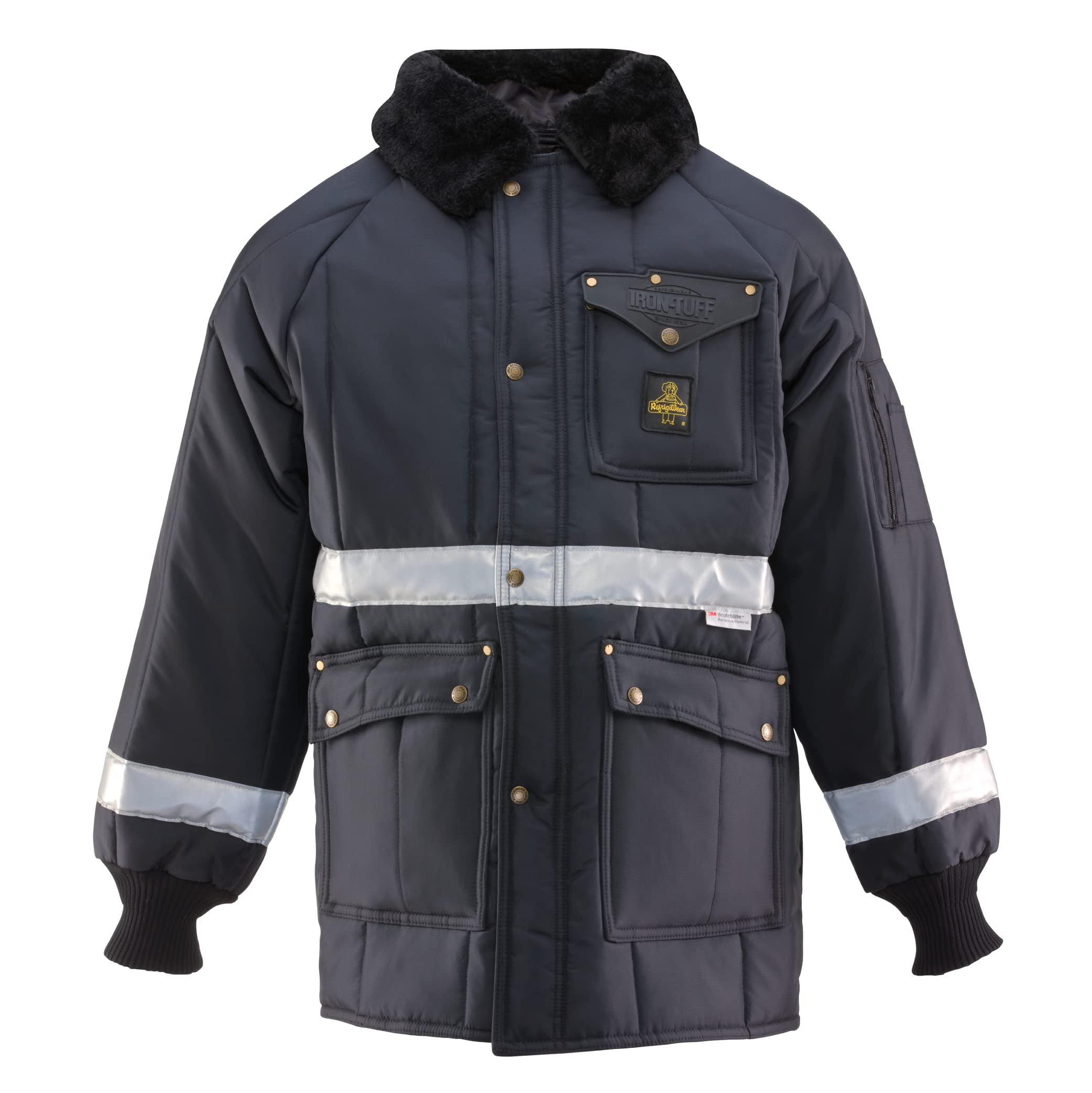 RefrigiWear Insulated Iron-Tuff High Visibility Winter Work Jacket with Reflective Tape - Heavy Duty Cold Weather Coat for Construction, Hunting & Outdoor Jobs