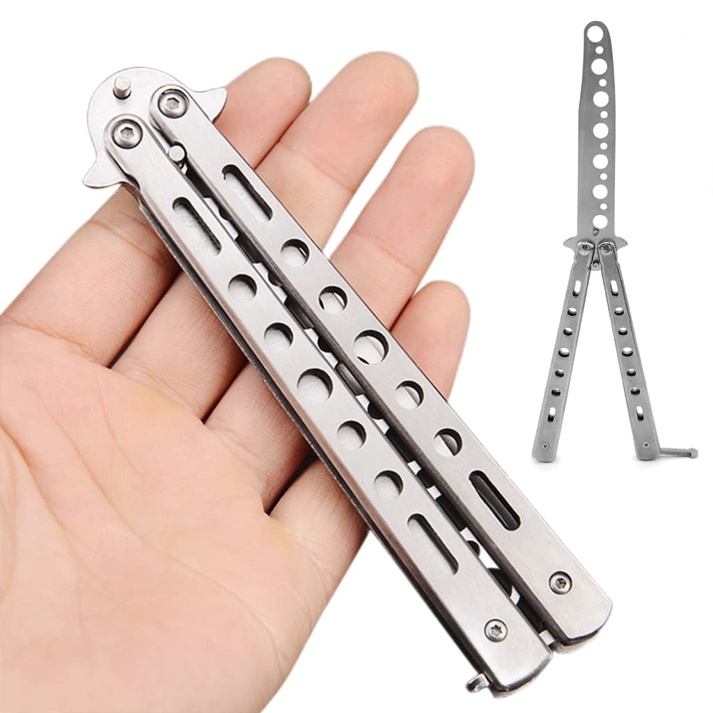 Optifit® Butterfly Knives Trainer - Safe Unsharpened Blade with O-Ring Latch for Beginners & Kids | Perfect for Practice, Skill Development & Butterfly Knife Enthusiasts | Great for Home Training, Outdoor Activities & Collection