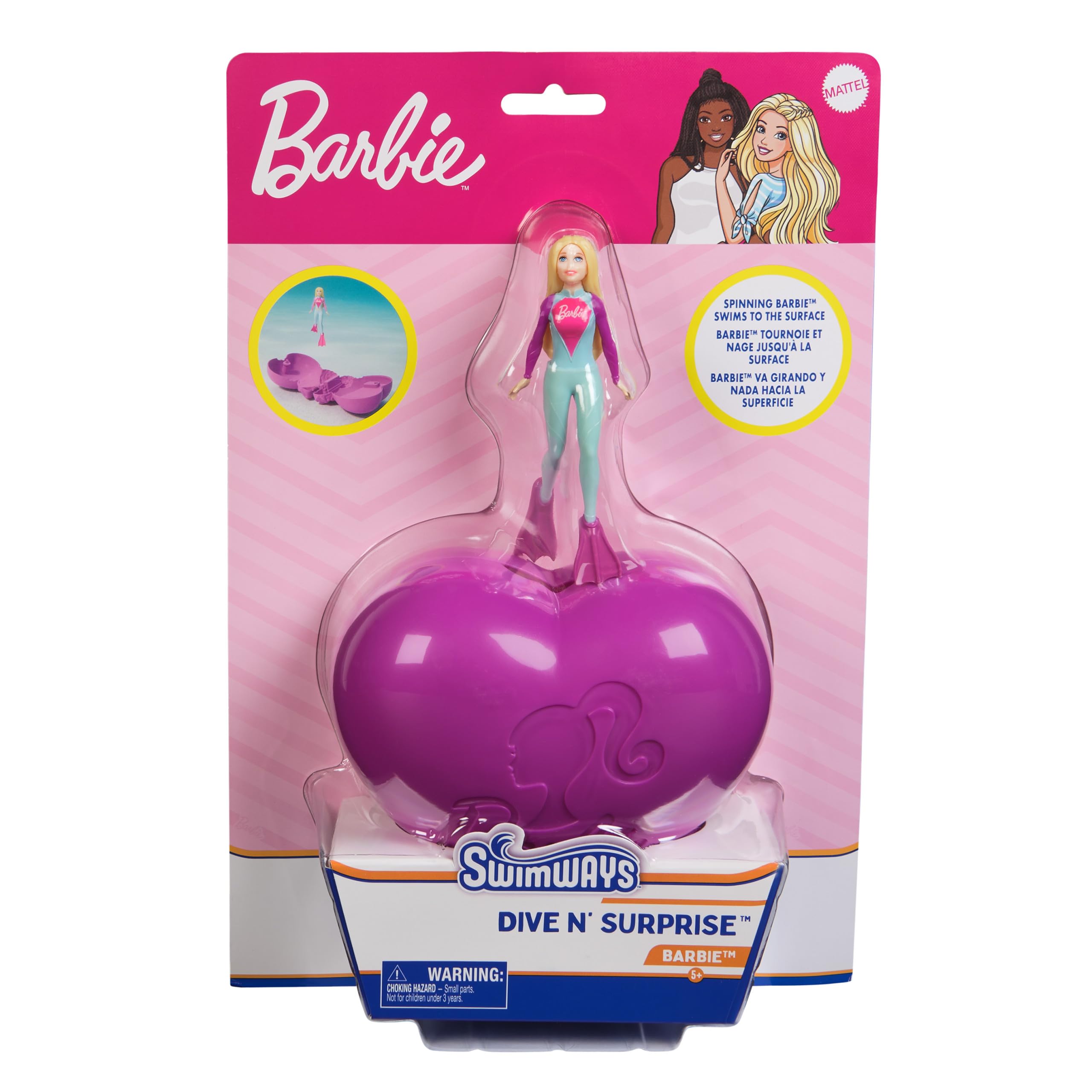 **Barbie Dive N Surprise Pool Toys for Kids Ages 5+ | SwimWays Swimming Pool Accessories, Water Games & Party Supplies | Fun for Pool Parties, Beach Trips & Backyard Play**