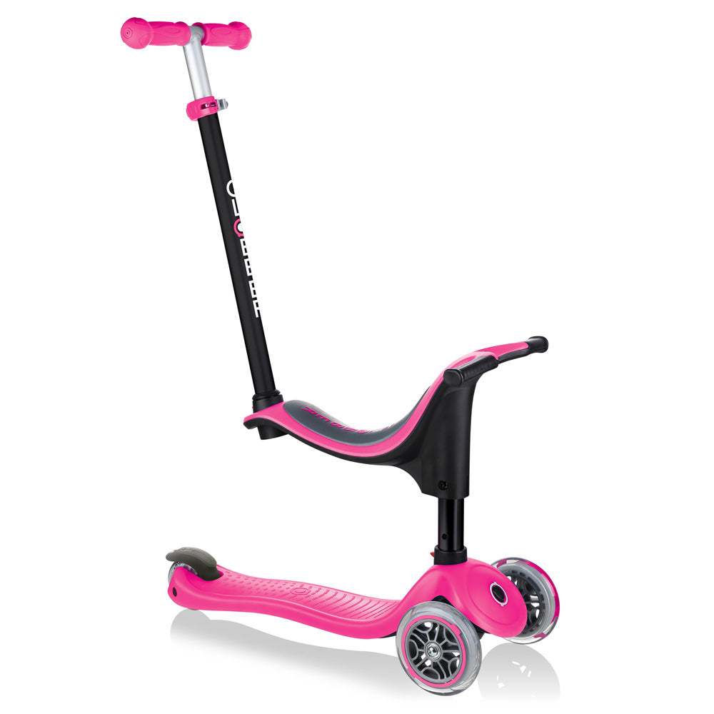 Globber Go Up Sporty Scooter for Kids - Adjustable Height 3 Wheel Kick Scooter with LED Wheels - Perfect for Outdoor Play, Commuting & Neighborhood Rides