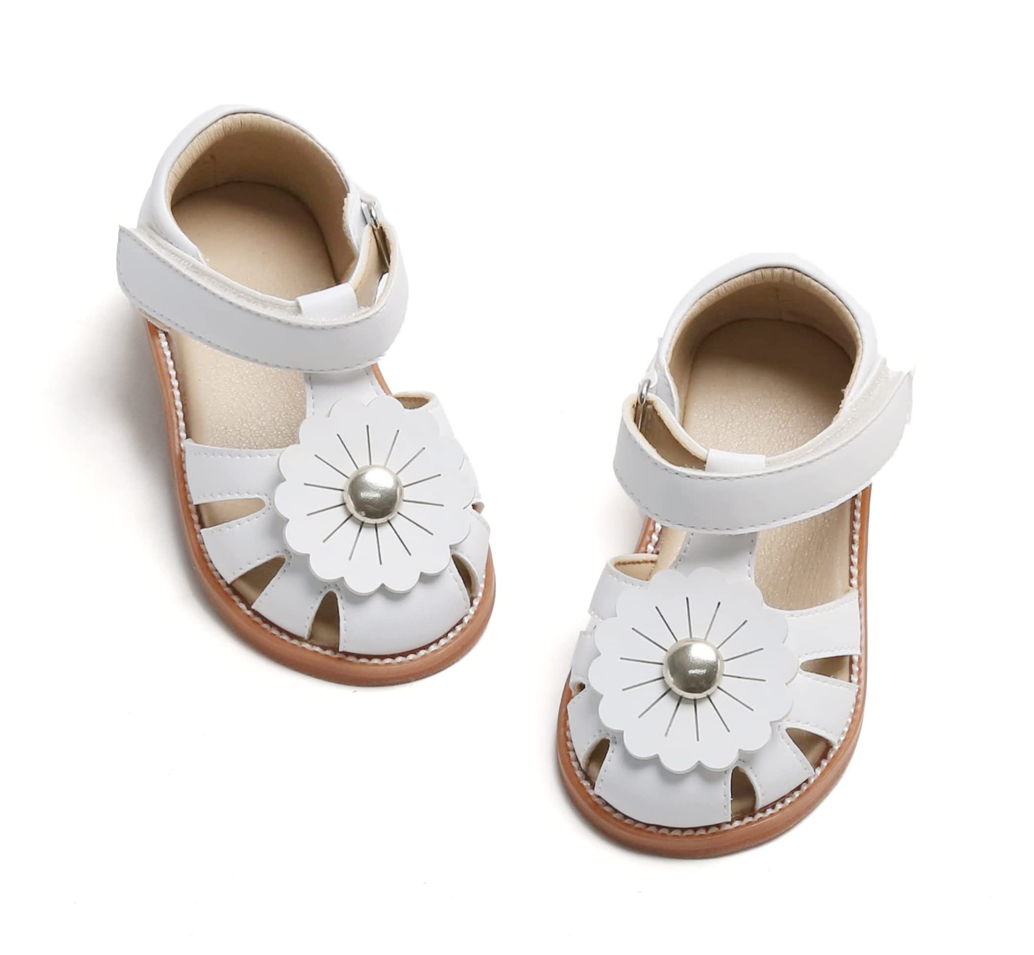 Otter MOMO Girls Sandals - Cute Open Toe Princess Flat Sandals with Ruffles for Summer | Perfect for Beach, Pool, and Casual Outings