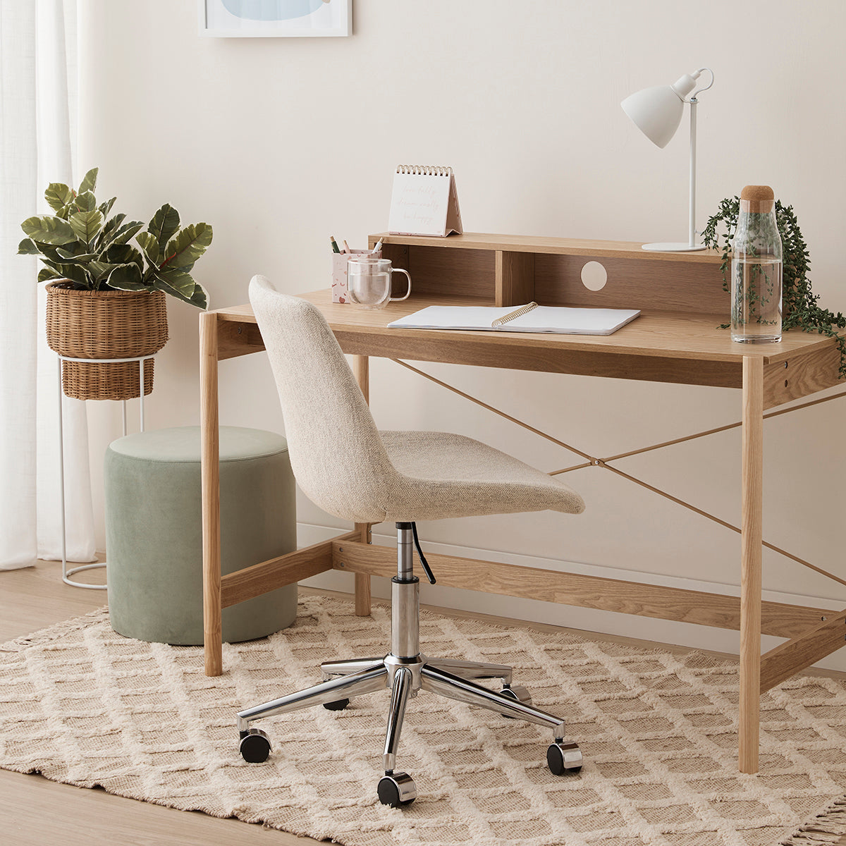Ergonomic Levi Fabric Office Chair - Adjustable Height & Lumbar Support for Home & Office Workspace - Comfortable Mesh Back Executive Chair for Long Hours Sitting