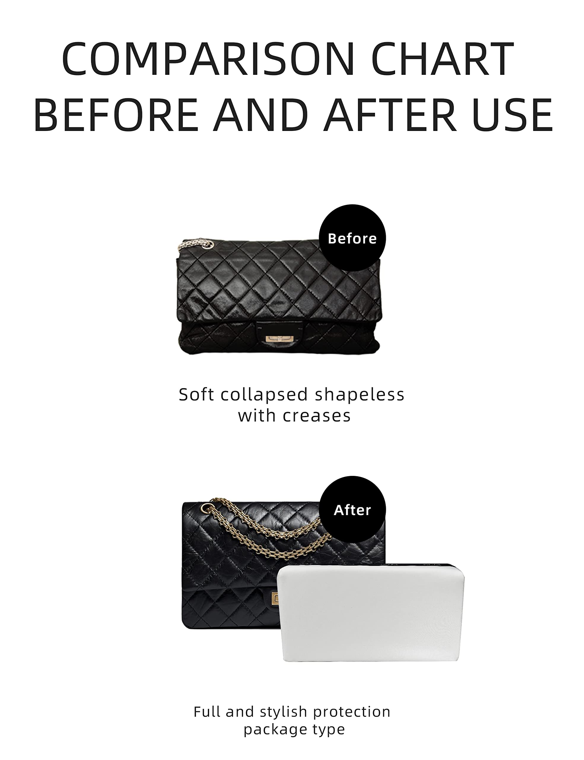 Luxury Silk Purse Organizer & Pillow Shaper for Chanel 2.55 Medium Handbag - Burgundy & White | Perfect for Travel, Work & Everyday Use