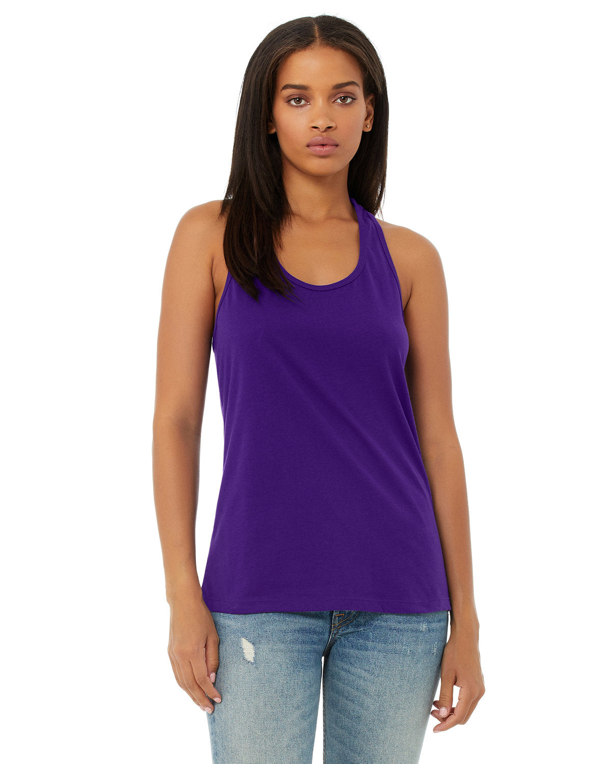 Bella + Canvas B6008 Women's Jersey Racerback Tank Top - Soft Comfortable Fit for Yoga, Gym & Casual Wear