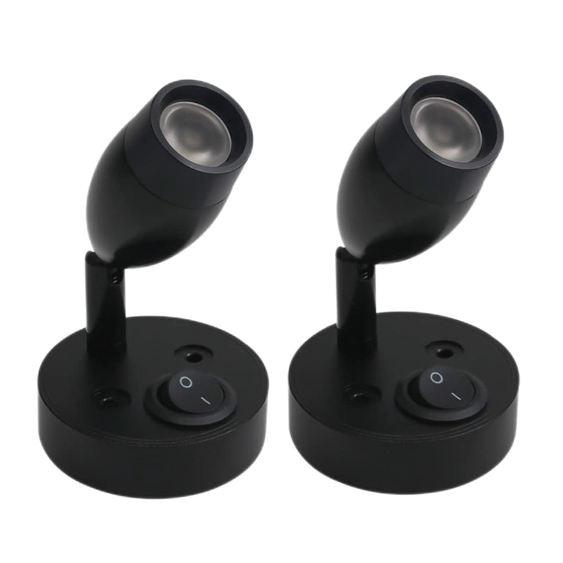 12V LED Reading Light - 3W Wall Sconce for Bedroom, RV, Boat & Motorhome - Black Set of 2 - Perfect for Night Reading, Cabinet Display & Bedside Lighting - Energy Efficient 12V LED Spot Light