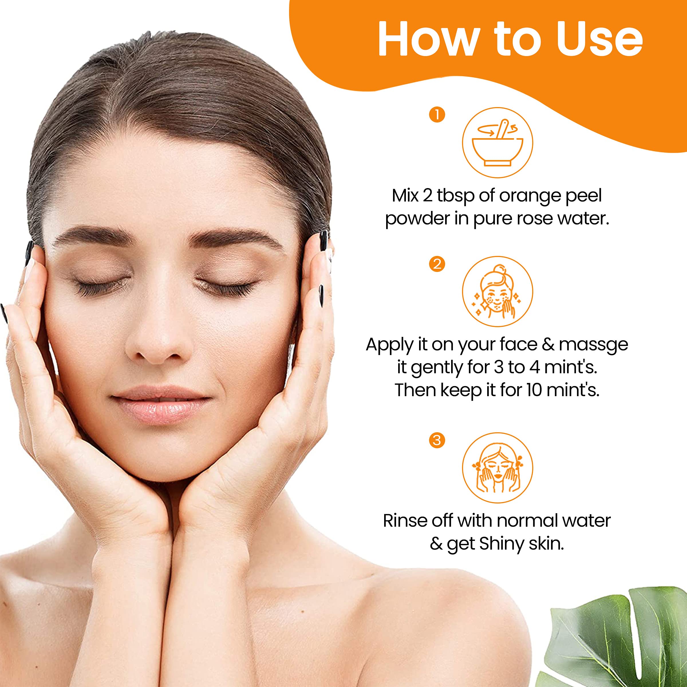 Organic Orange Peel Powder for Oil Control & Tan Removal - Brightening & Glowing Skin Treatment, Natural Face Cleanser & Mask for Acne-Prone & Dull Skin - DIY Skincare for Daily Beauty Routine & Spa Days