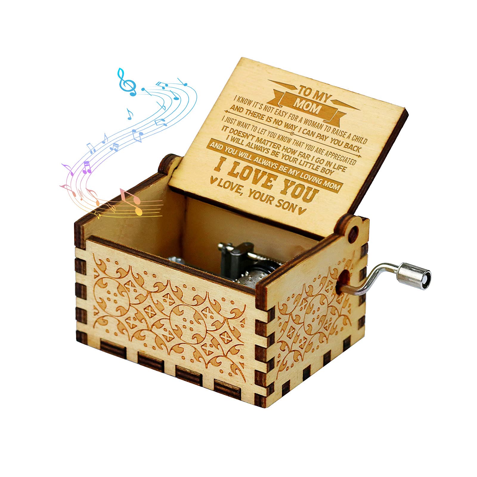 Wooden Music Box Gift for Mom - Birthday, Mother's Day & Anniversary - Perfect for Daughter & Son Gifts