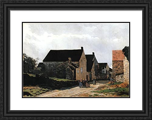 Black Ornate Wood Frame with Double Matting