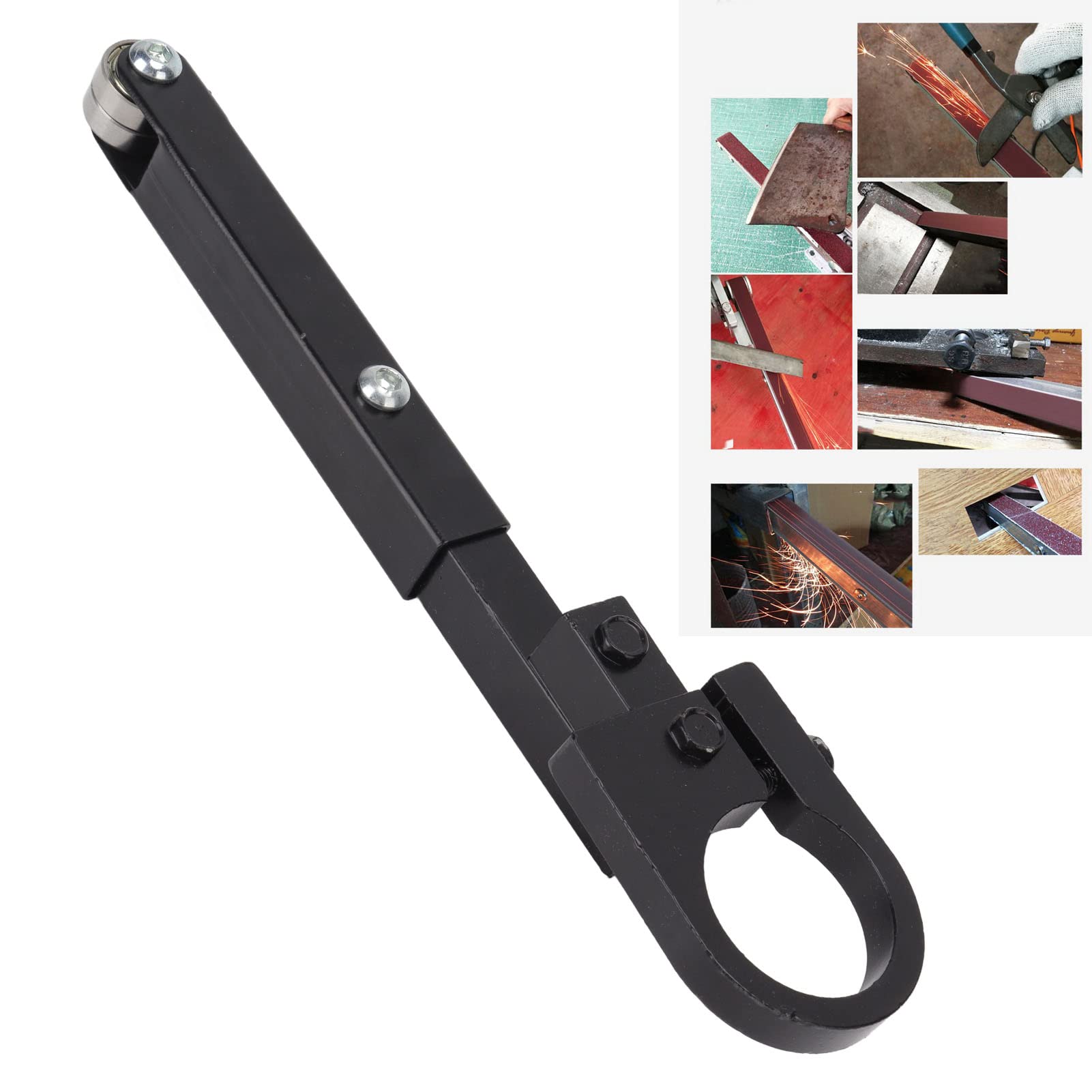 Fdit Belt Sander Attachment - Detailing File Sander & Belt Grinder Parts - Durable Steel Construction, Low Noise, High Stability Sanding Machine for Knife Making, Pipe Gaps & Hole Detailing - Perfect for Metalworking, Woodworking & DIY Projects