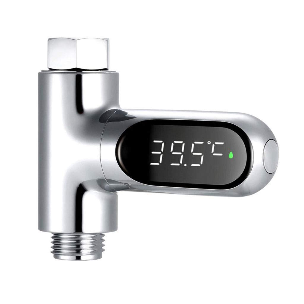 JHHDP LED Digital Water Thermometer for Faucet & Shower - Accurate Temperature Display for Home Bathroom, Kitchen Sink, Baby Bath & Pool Safety (Battery Included)