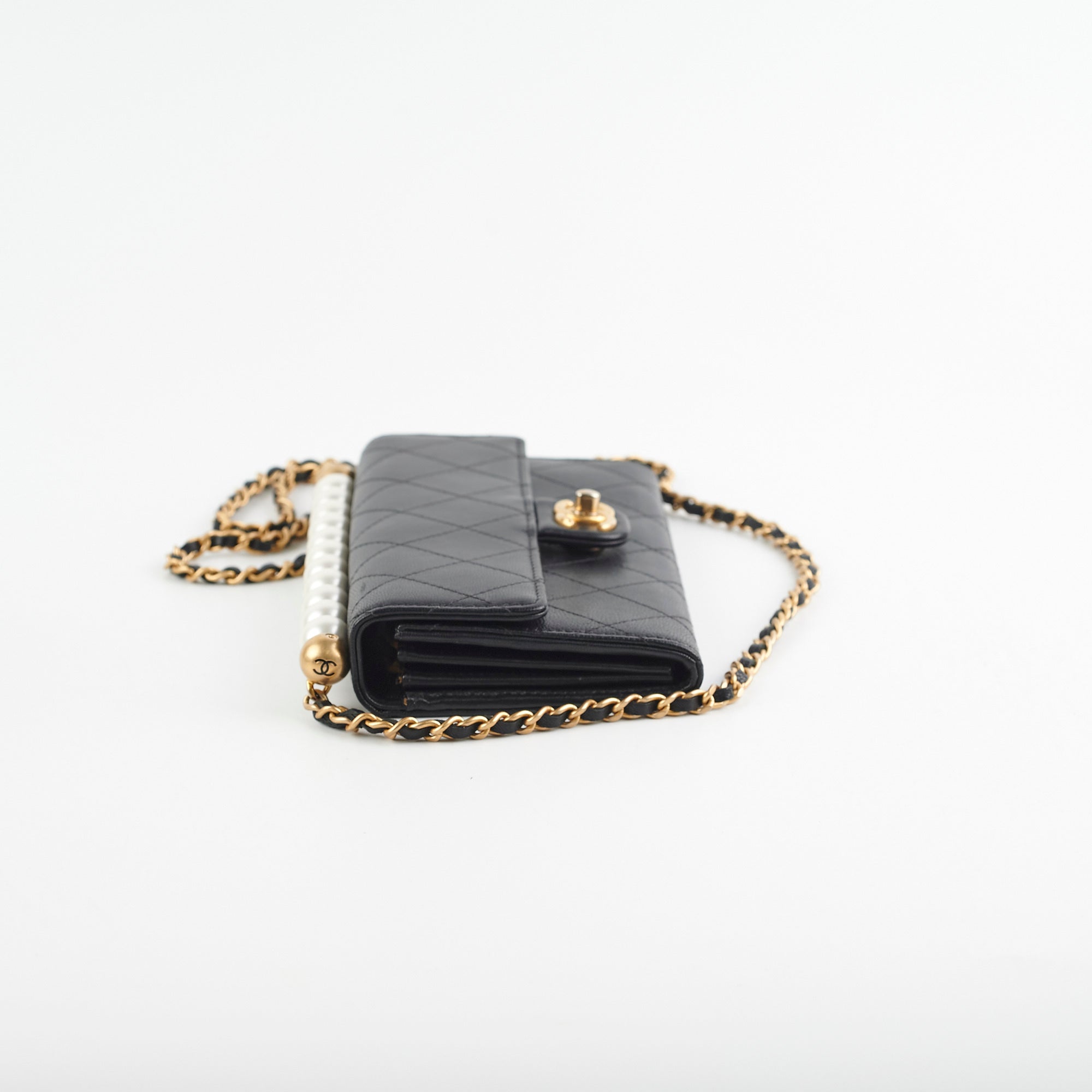 Chanel Pearl Black Long Wallet On Chain WOC - Luxury Crossbody Bag for Women, Perfect for Evening Events & Daily Use