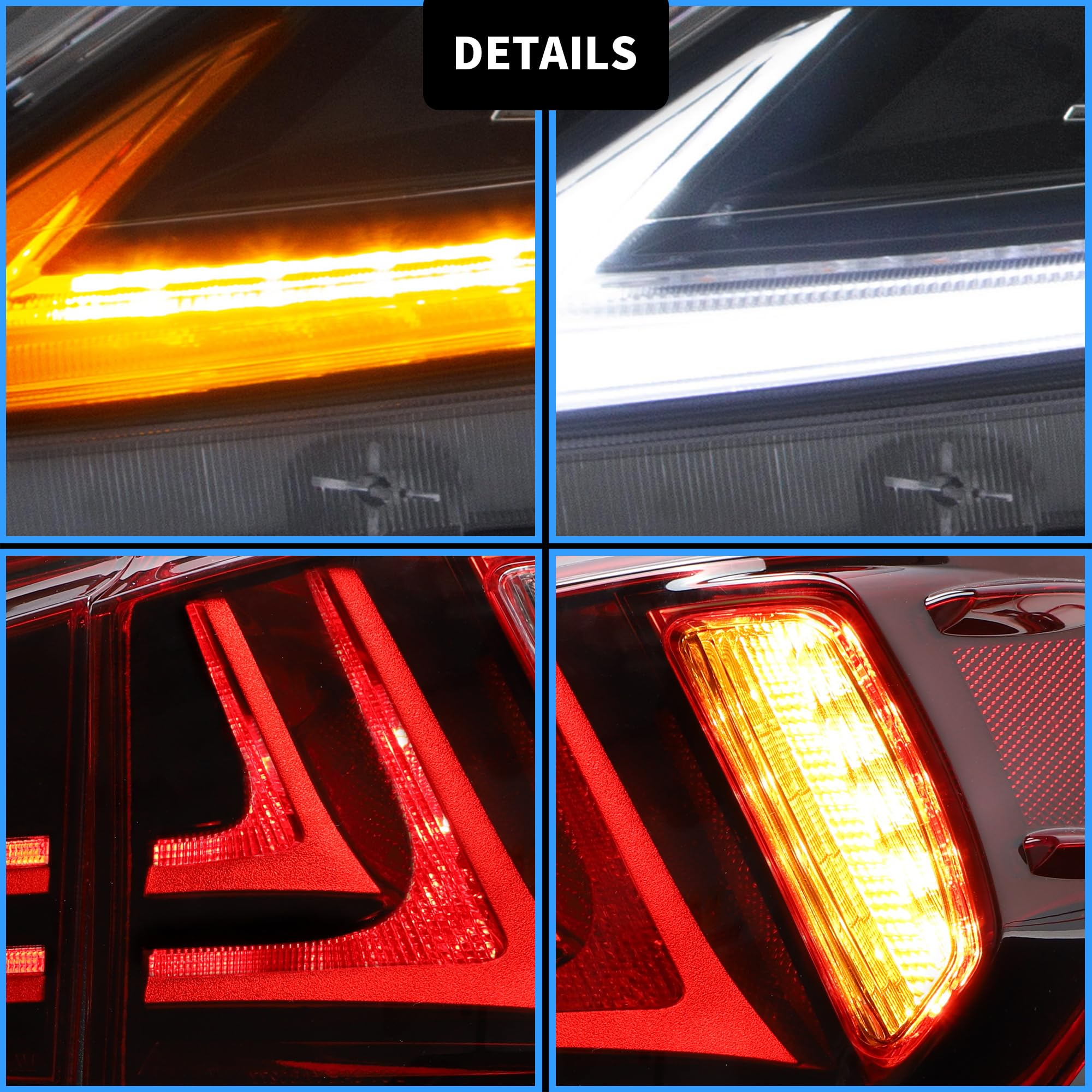VLAND LED Headlights & Tail Lights for Lexus IS250/350 2006-2012 - Amber/Red - Upgrade Your Ride