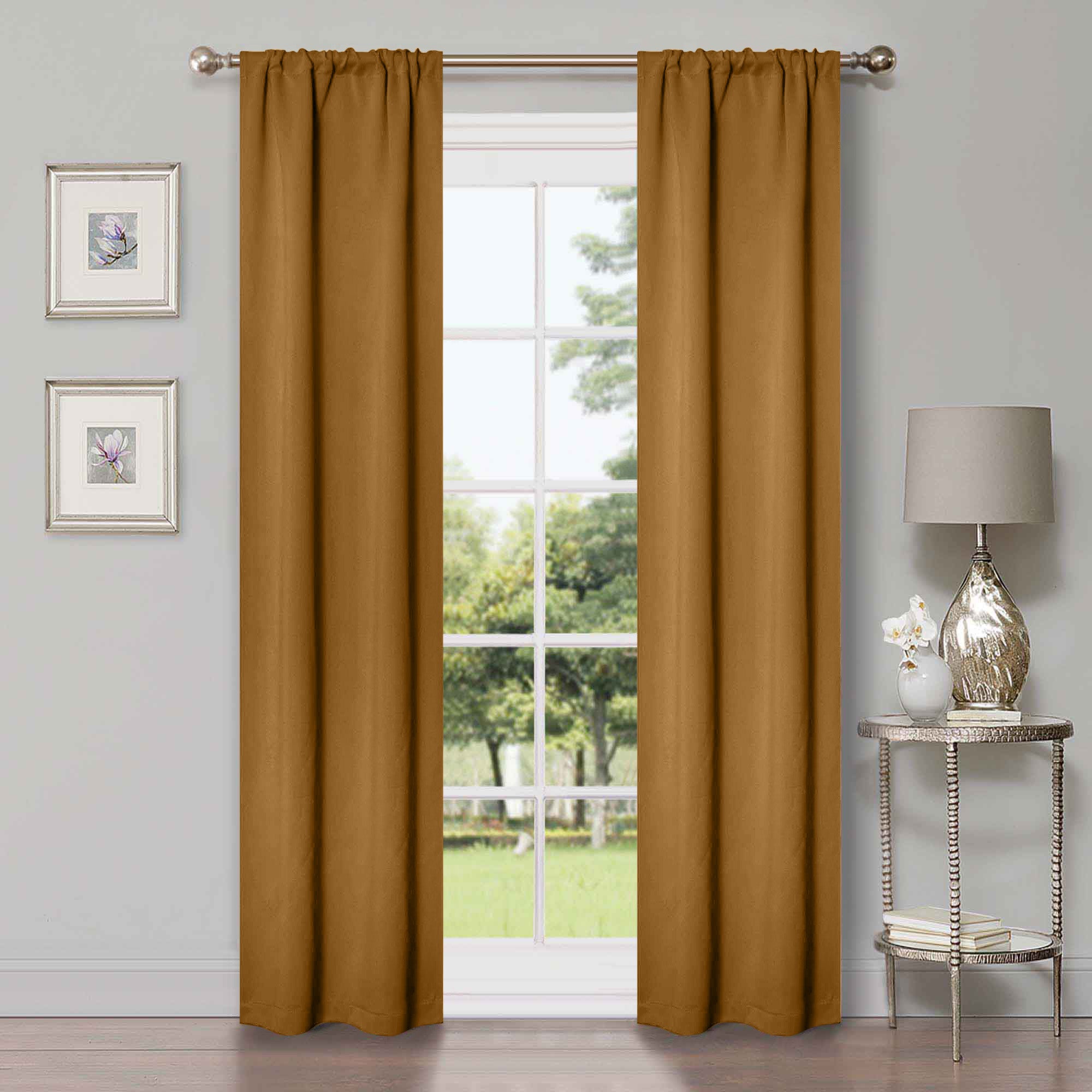 Machine Washable Blackout Curtains Set of 2 - Solid Color Room Darkening Window Drapes for Bedroom, Living Room & Nursery - Noise Reducing & Energy Efficient