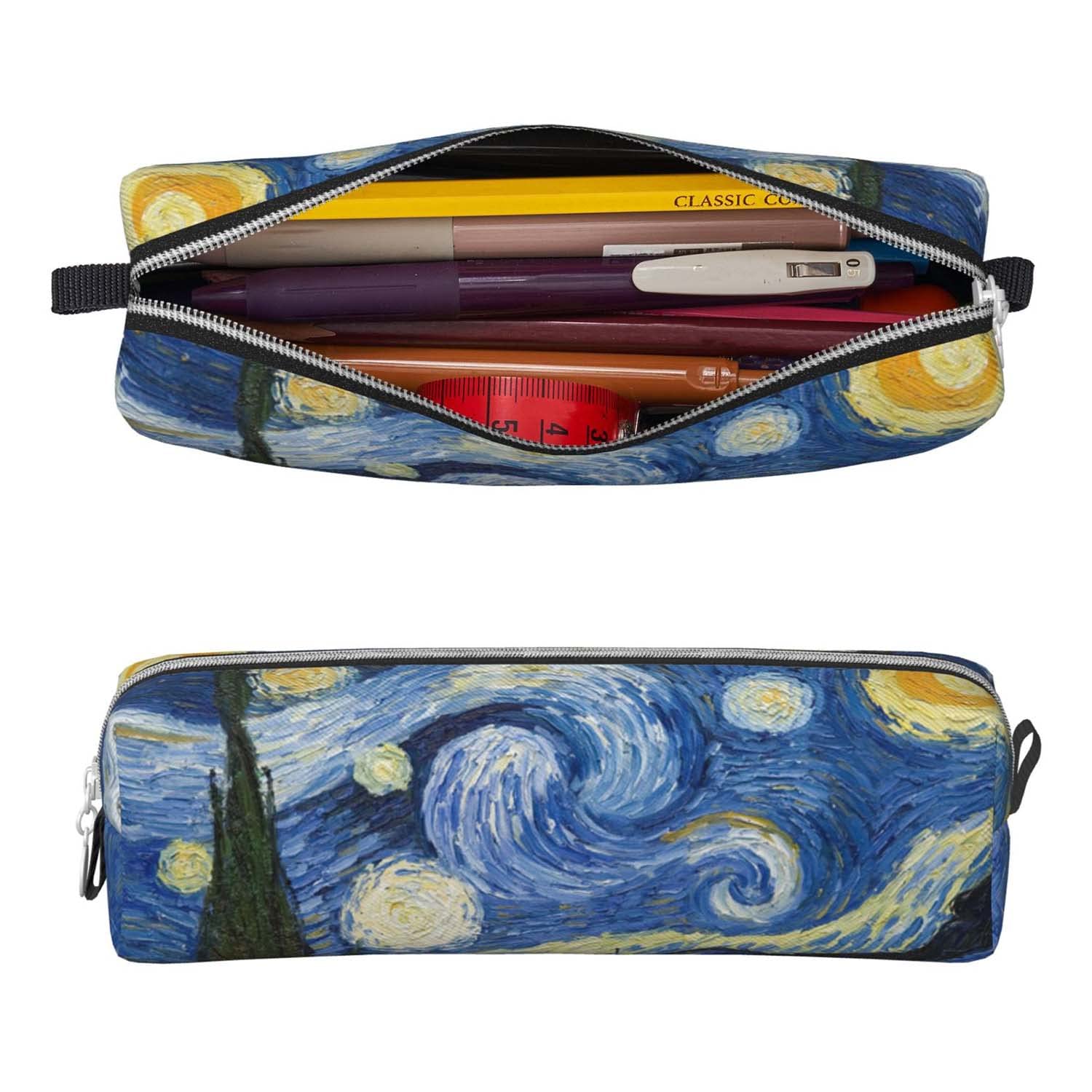 Premium Zippered Pencil Case for Students - Blue Abstract Starry Sky Design | School & Office Stationery Organizer for Boys & Girls | Perfect for Backpacks, Desks & Travel