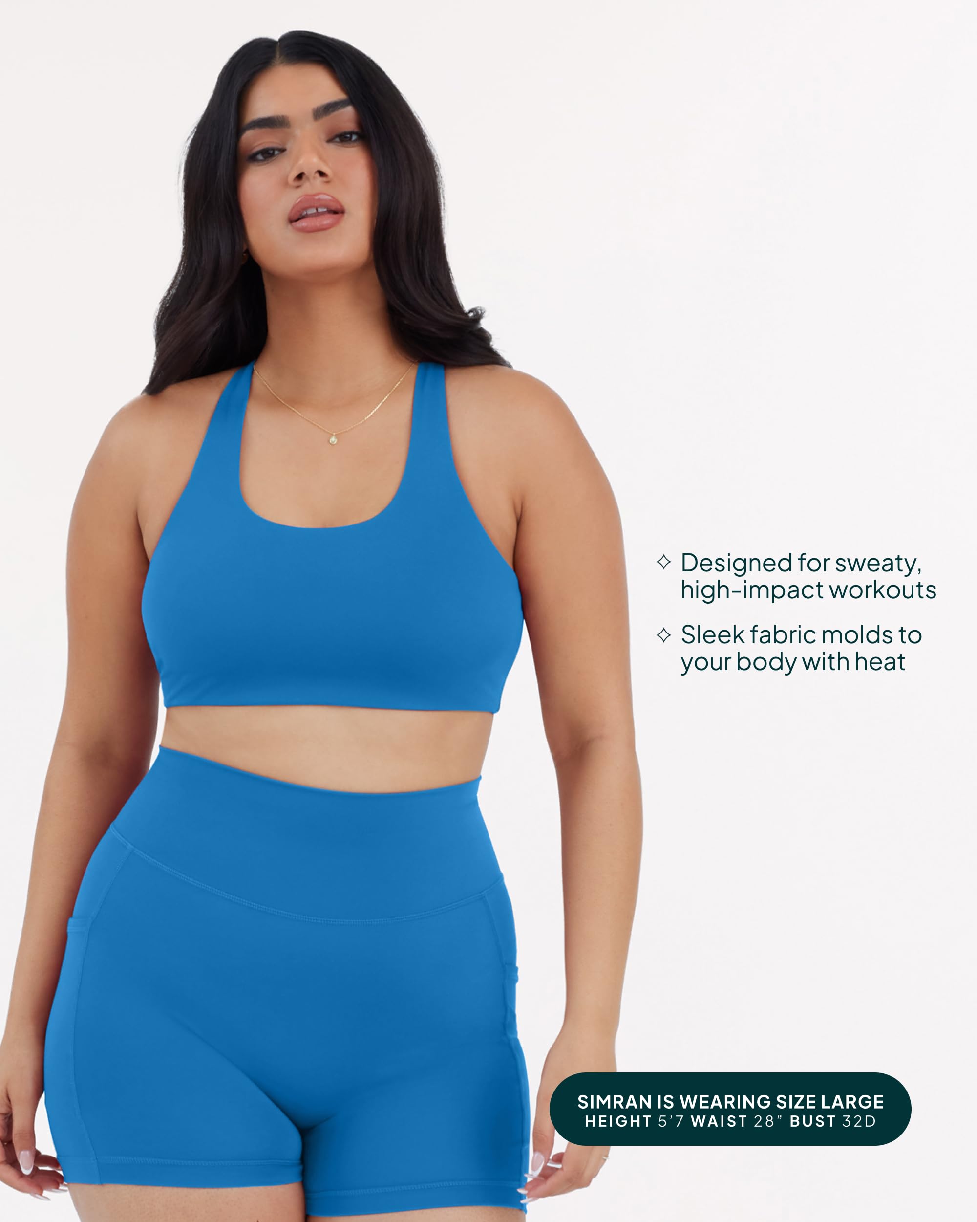 High Support Racerback Sports Bras for Women - Scoop Neck Gym Workout Bra with Removable Pads - HiPerform Activewear for Running, Yoga & High-Intensity Training