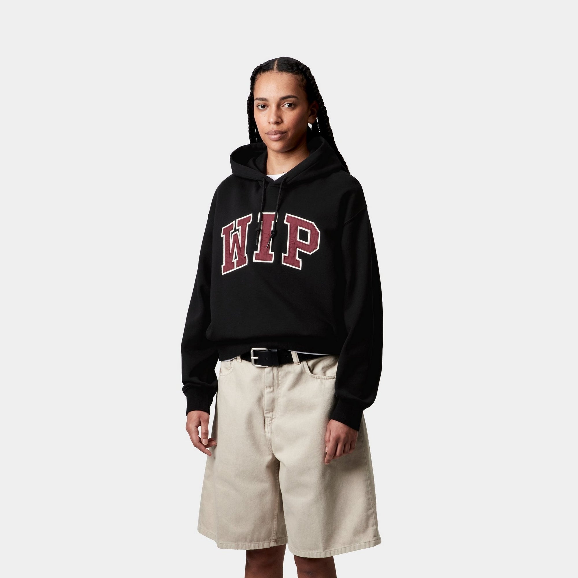 Women's Hooded WIP Sweatshirt - Black | Comfortable Pullover Hoodie for Casual Wear & Street Style | Perfect for Gym, Running, and Everyday Outfits