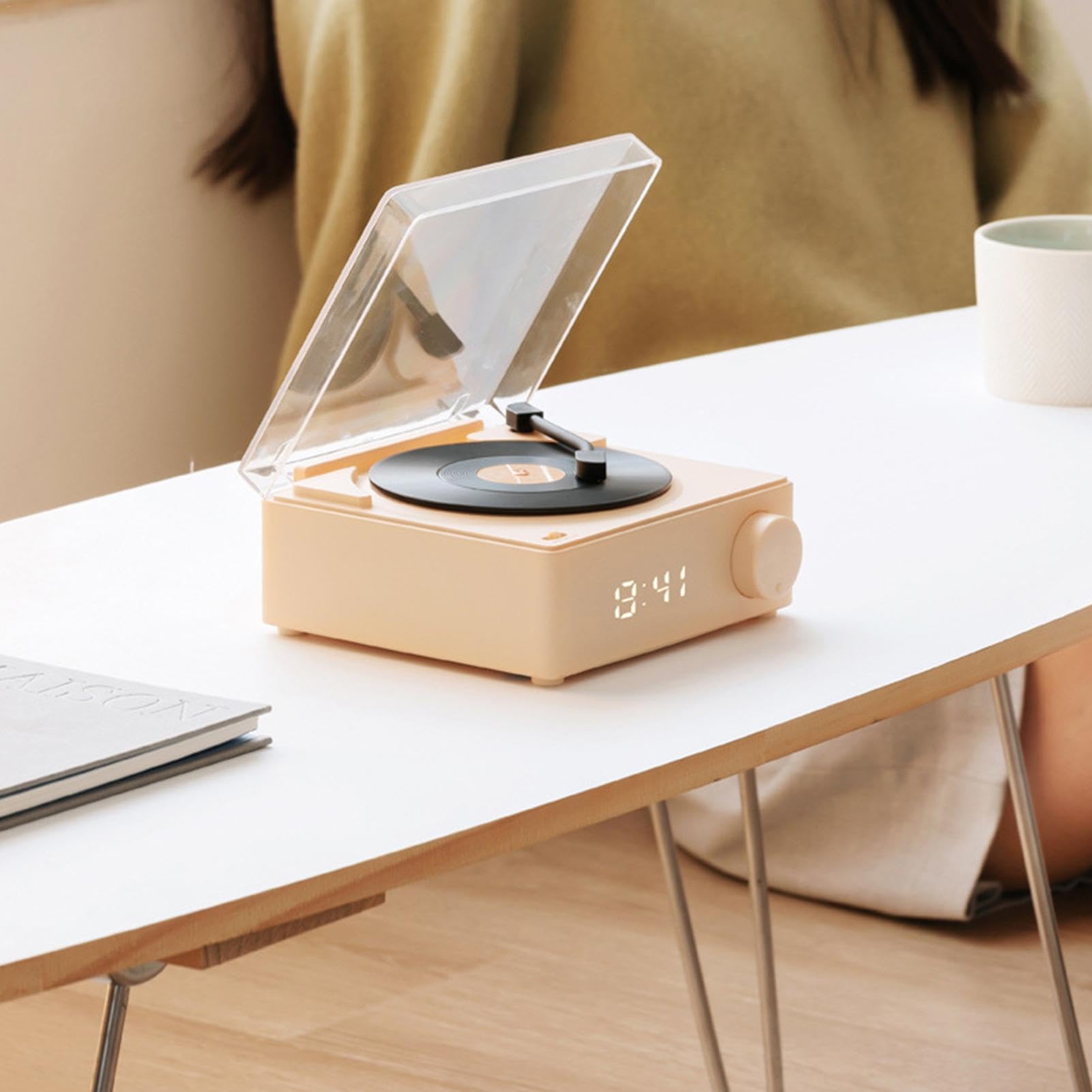 Wireless Turntable with Built-in Speakers, Portable Record Player for Outdoor Activities, Smart Bluetooth Speaker for Yard, Travel, and Home Entertainment