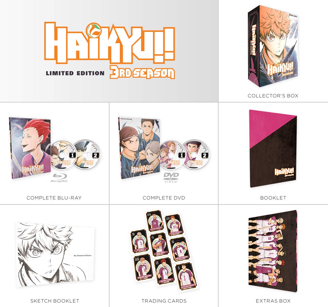 Haikyu!! Volleyball Anime Season 3 Premium Box Set - Complete DVD/Blu-ray Collection with Bonus Content - Perfect for Anime Fans and Sports Enthusiasts