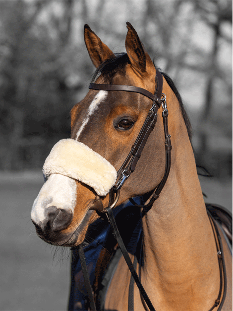 Simuwool Noseband Cover for Horses - Breathable & Comfortable Fleece Liner - Perfect for Riding, Training, and Show Jumping