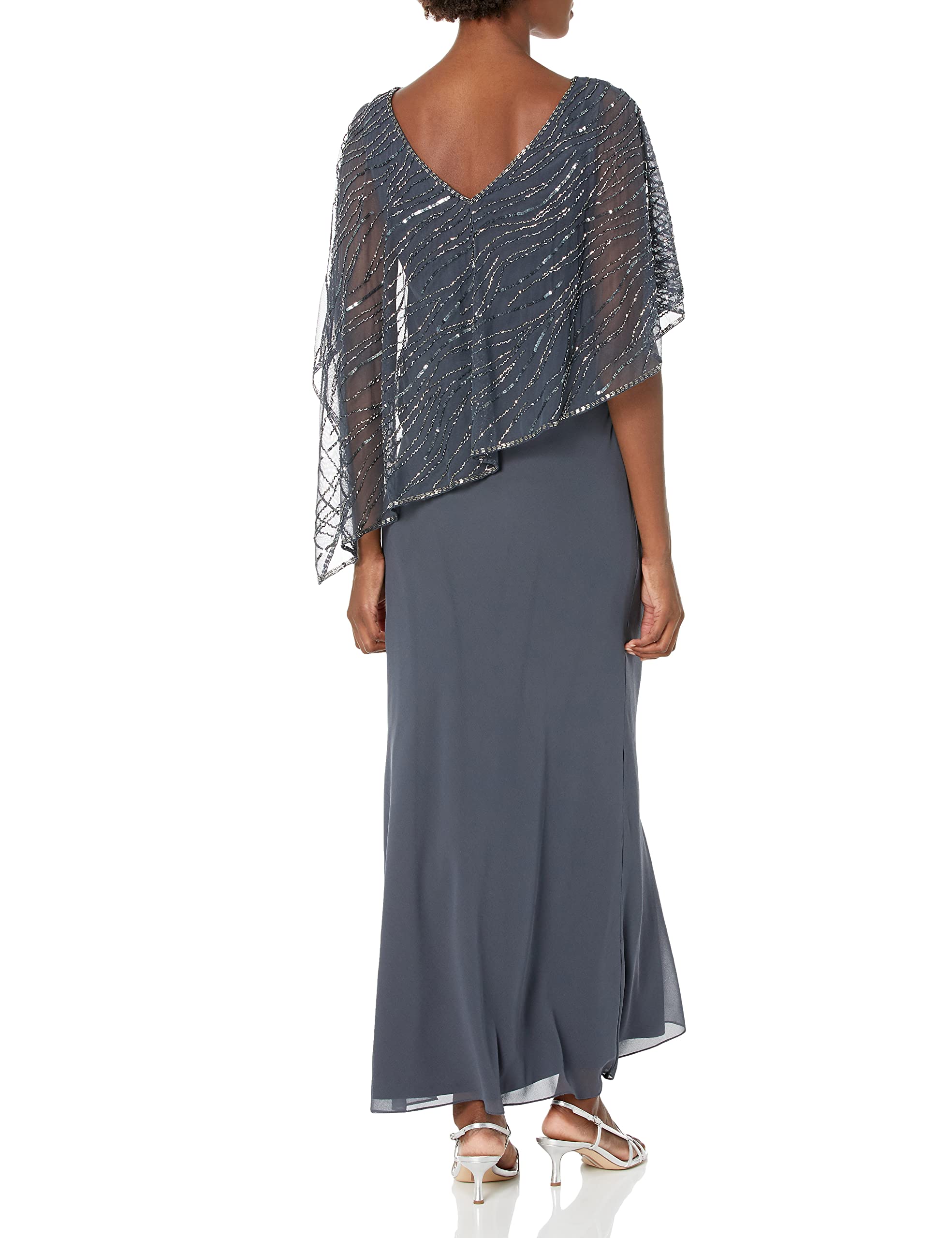 J Kara Women's Capelet Dress - Elegant Sleeveless Wrap Dress for Parties, Weddings & Special Occasions | Flattering A-Line Silhouette