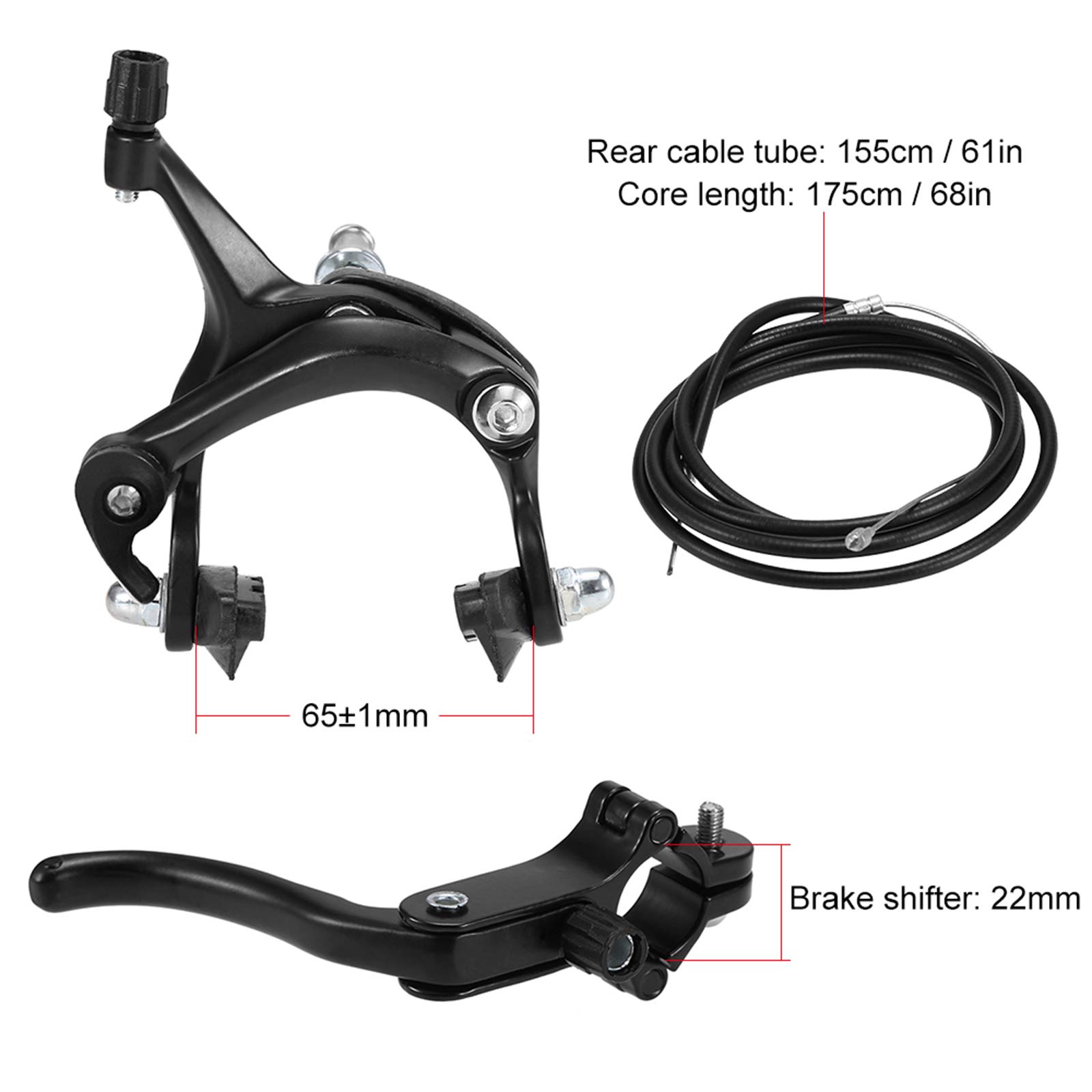 Fixie Bike Brake Kit - Front & Rear Caliper Brake Set for Road Bikes & Cruisers | Side Pull Brakes for Smooth Stopping | Perfect for Urban Commuting & Leisure Cycling
