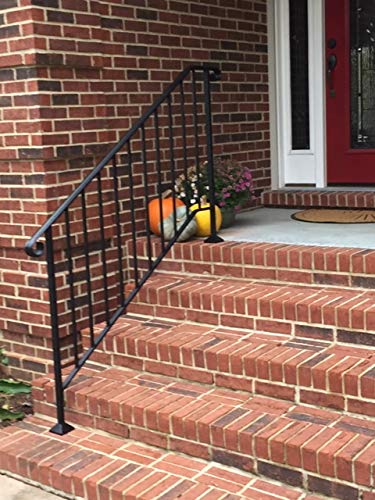 Iron X Handrail Picket #4 for Brick or Paver Steps - Durable Outdoor Stair Railing Support for Patio, Deck, and Garden Safety