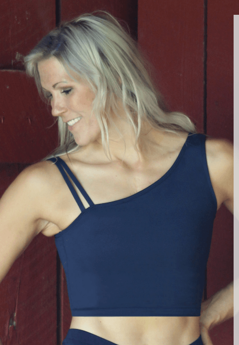Eurotard Women's Asymmetrical Long Line Sports Bra - Comfortable Yoga & Workout Top for Active Lifestyles