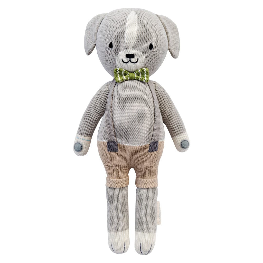 Cuddle+Kind Noah the Dog Plush Toy - Handmade Organic Cotton Stuffed Animal for Kids & Adults | Perfect for Gifts, Cuddling, and Nursery Decor