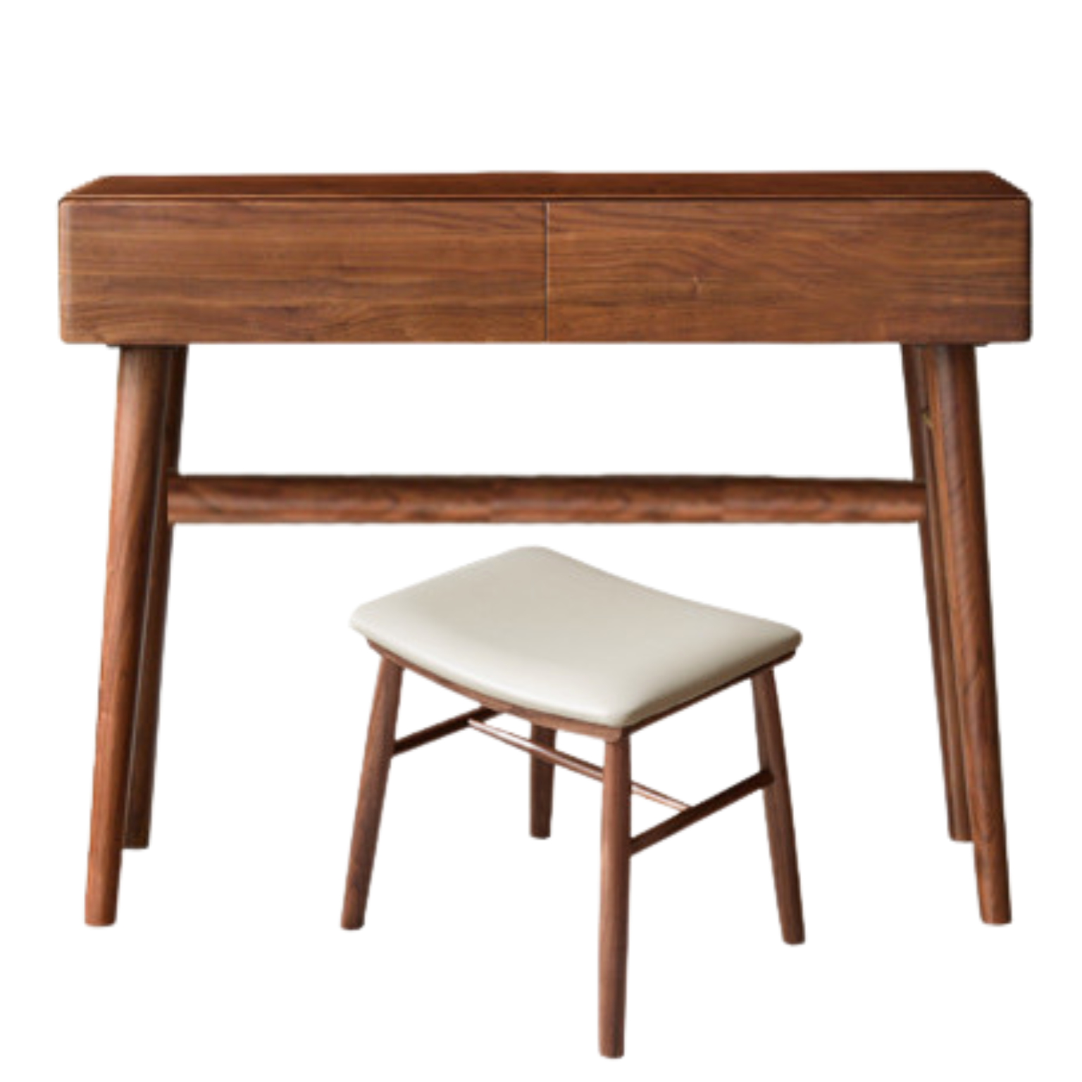 43.3х19.9х30.7 inch / 110х50x78 cm / Rich Dark Walnut color / Dressing table + Stool  off-white
