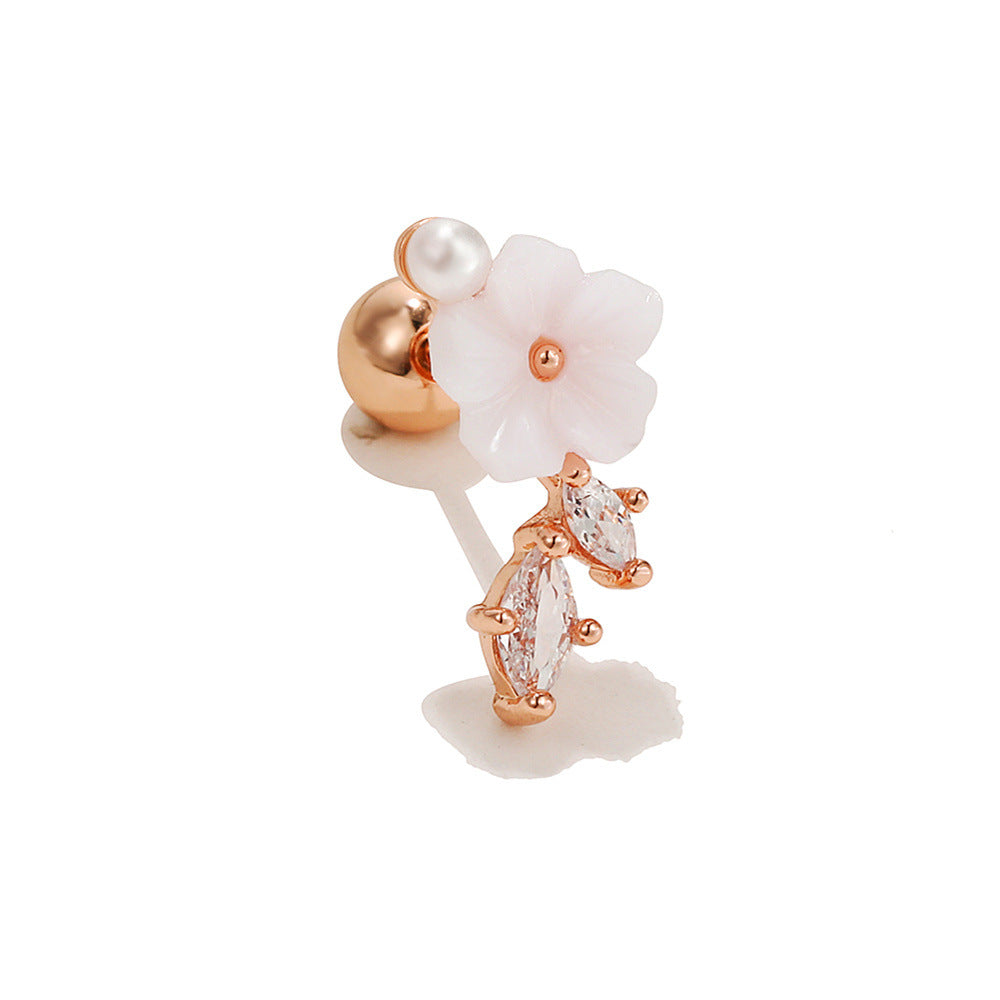 20G Small Leaf Helix Piercing Floral Conch Studs - Dainty Earrings for Cartilage & Conch | Perfect for Everyday Wear & Special Occasions | EGD0383
