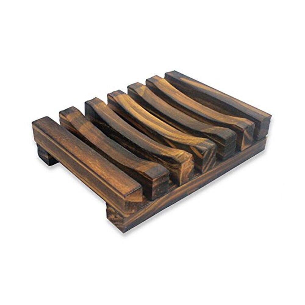 Handmade Wooden Soap Dish - Natural Bamboo Bathroom Soap Holder with Drainage Holes for Shower, Sink Countertop - Perfect for Spa, Luxury Hotels & Home Decor (1pc)
