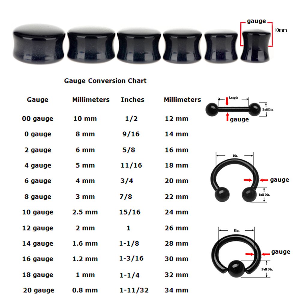 Double Flare Ear Gauges & Plugs 6mm-30mm - Tunnel Earrings for Stretching - Perfect for Daily Wear, Parties & Body Jewelry (Pair/5 Pairs)