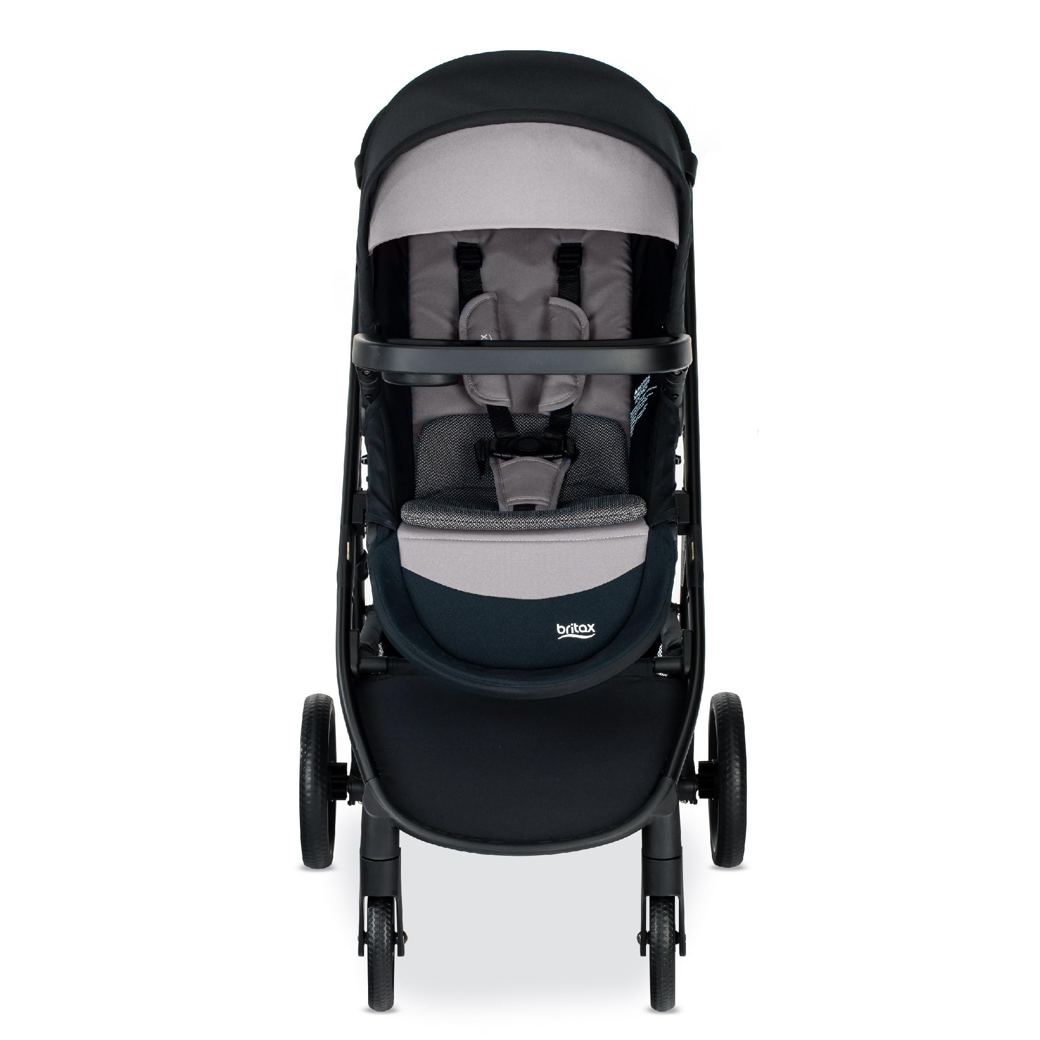 Britax Brook+ Modular Baby Stroller - Ultra-Lightweight Infant & Toddler Travel System with SafeWash Insert, 4 Recline Positions & One-Hand Fold - Graphite Onyx - Perfect for City Walks, Shopping & Air Travel