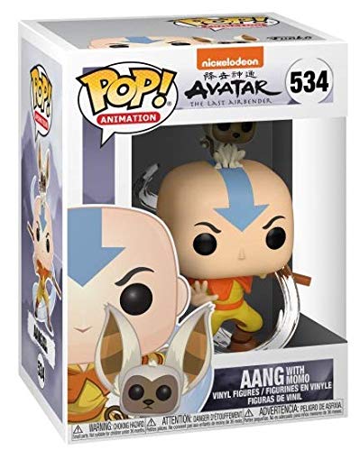 Funko Pop! Vinyl Figure: Avatar The Last Airbender - Aang with Momo (3.75 Inch Collectible) with Free Pop Protector Case | Perfect for Display, Gifts & Anime Collections