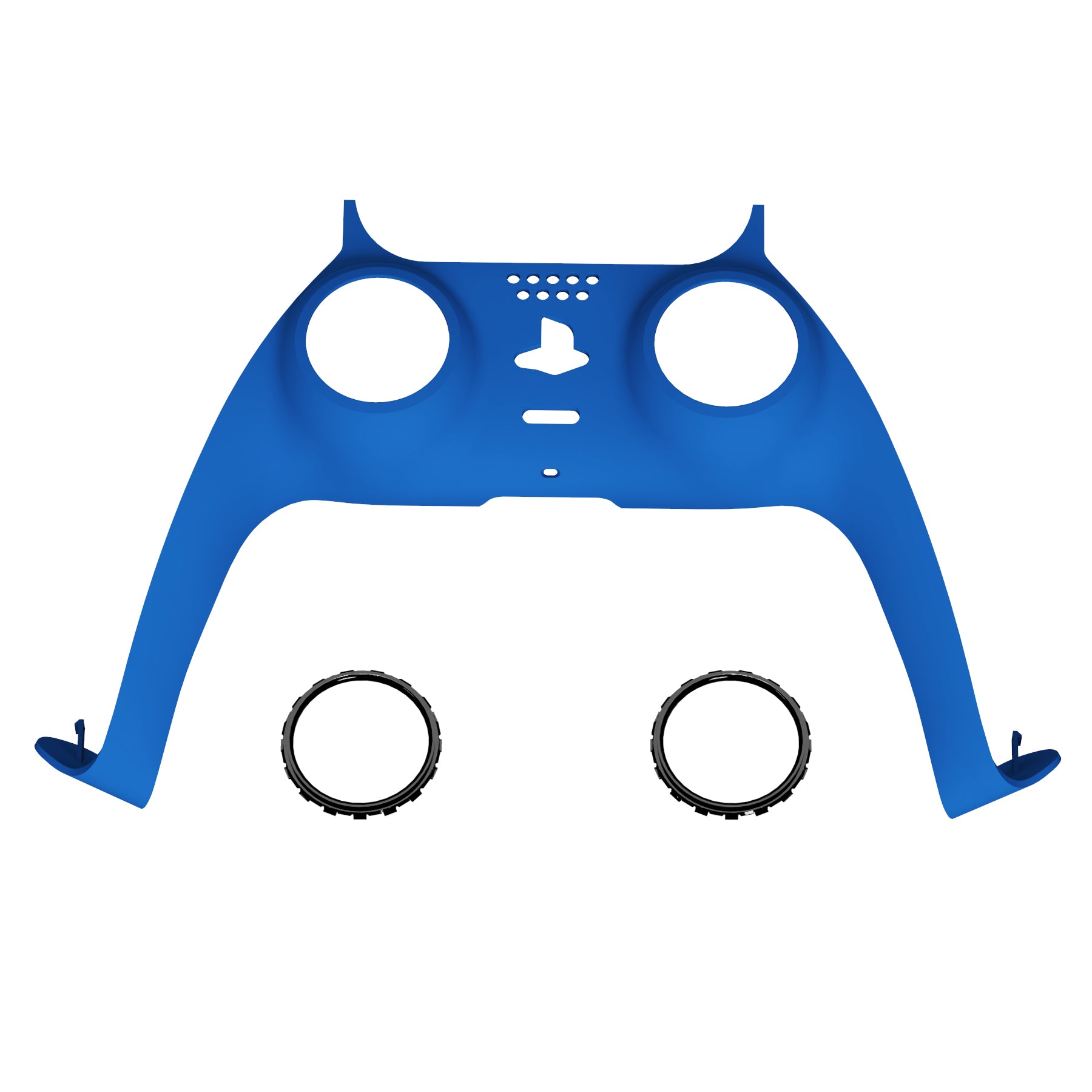 eXtremeRate Blue PS5 Controller Shell Replacement - Compatible with BDM 010/020/030/040/050 Models | Custom Decorative Trim with Accent Rings | Perfect for Gaming Setup & Controller Customization