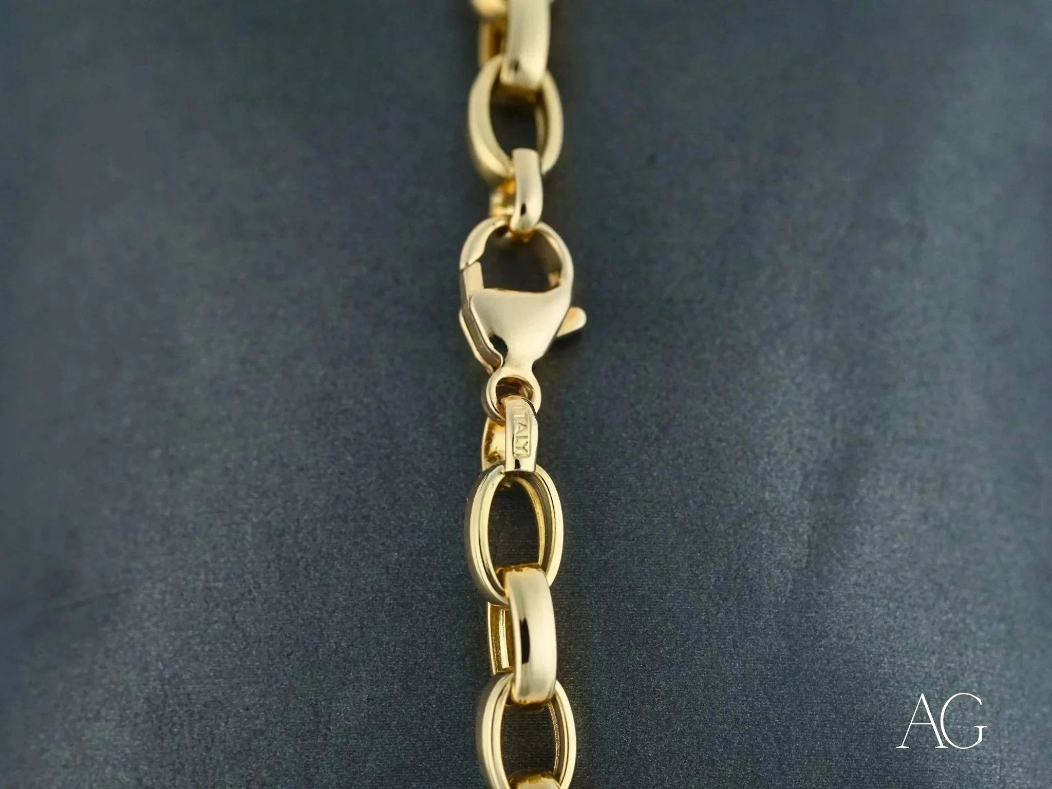 18K Solid Gold Men's Bracelet with Secure Lobster Clasp - Elegant & Durable Jewelry for Gifts, Weddings & Special Occasions