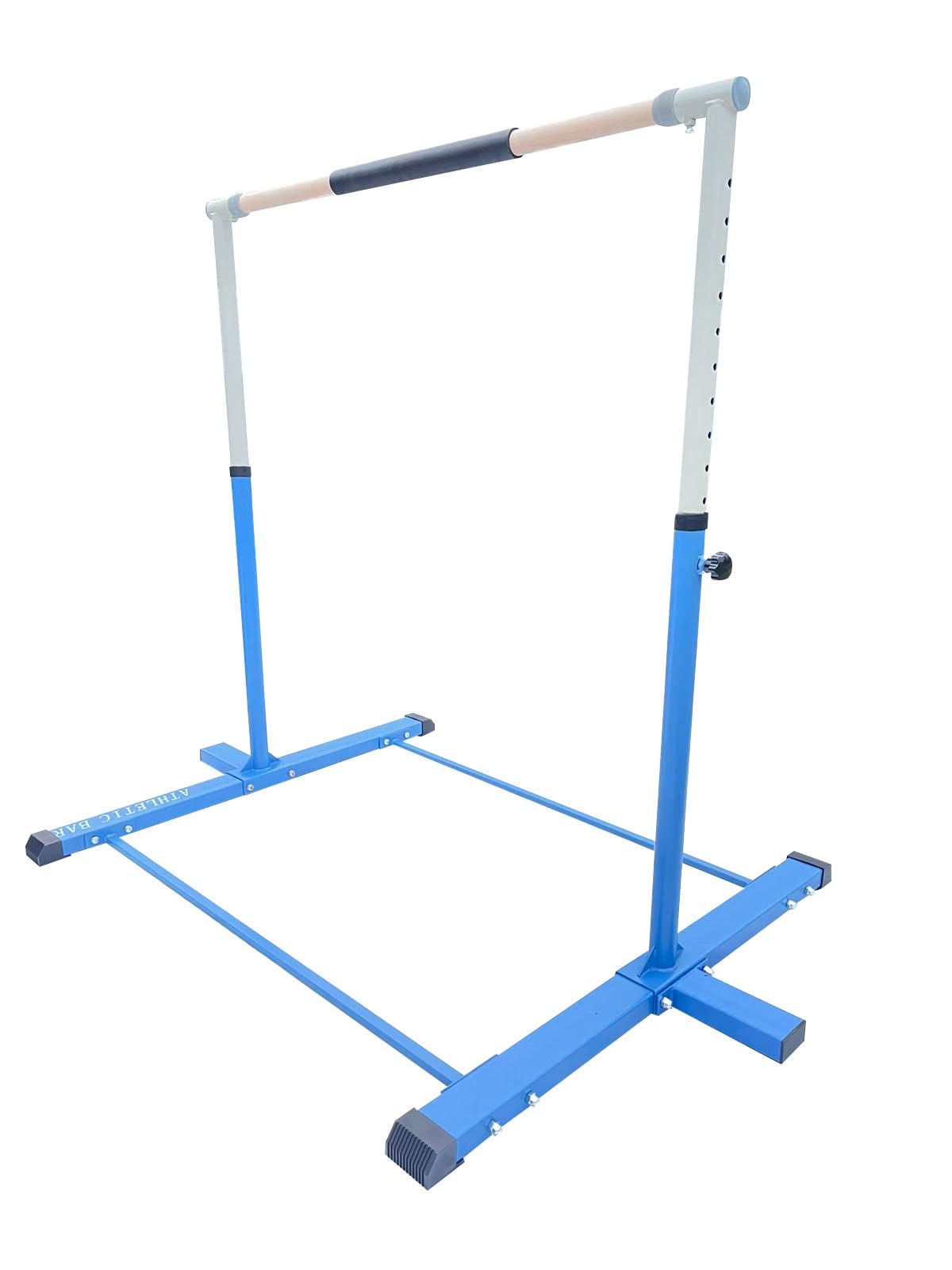 Adjustable Gymnastics Bar for Kids & Adults - 3 to 5 FT Height, with 6'x4' Tumble Mat - Professional Kip Bar for Home Gym Training - Junior Gymnast Equipment for Strength & Flexibility Practice - Perfect for Indoor Workouts, Backyard Training & Gymnastics Skill Development