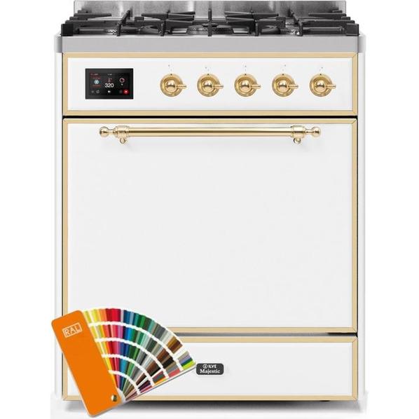 ILVE Majestic II Series 30 Inch Dual Fuel Freestanding Range - Gas/Propane Compatible (UM30DQNE3) | Professional Kitchen Appliance for Home Chefs & Cooking Enthusiasts