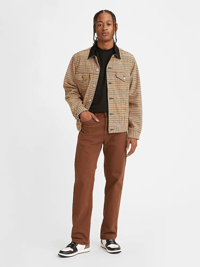 Levi's 505 Regular Fit Straight Leg Jeans for Men - Classic Denim Pants in Fondue Fudge Brown | Casual Wear, Office & Everyday Outfits