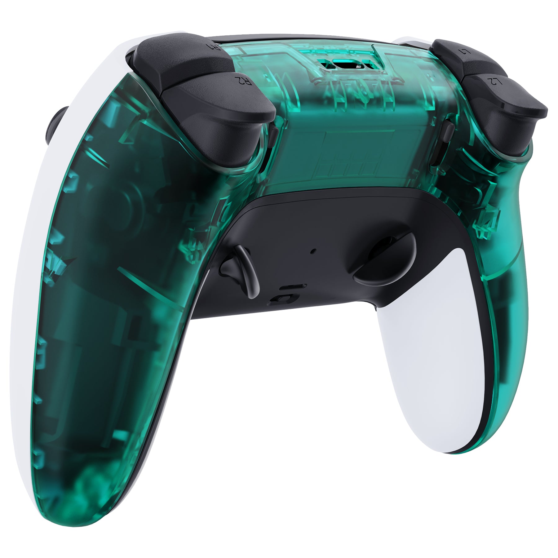 eXtremeRate Emerald Green Custom Back Housing & Bottom Shell for PS5 Edge Controller - DIY Replacement Cover for Enhanced Grip & Comfort - Perfect for Gaming, Streaming & Competitive Play