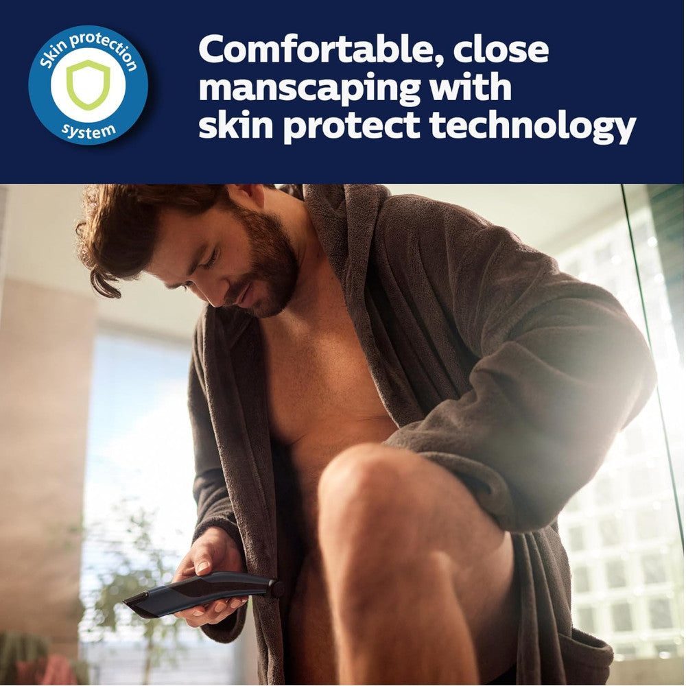 PHILIPS BG7025/15 Body & Intimate Area Trimmer for Men - Waterproof Manscaping Grooming Kit with Dual-Sided Trimmer - Perfect for Body Hair, Chest, Back & Sensitive Areas