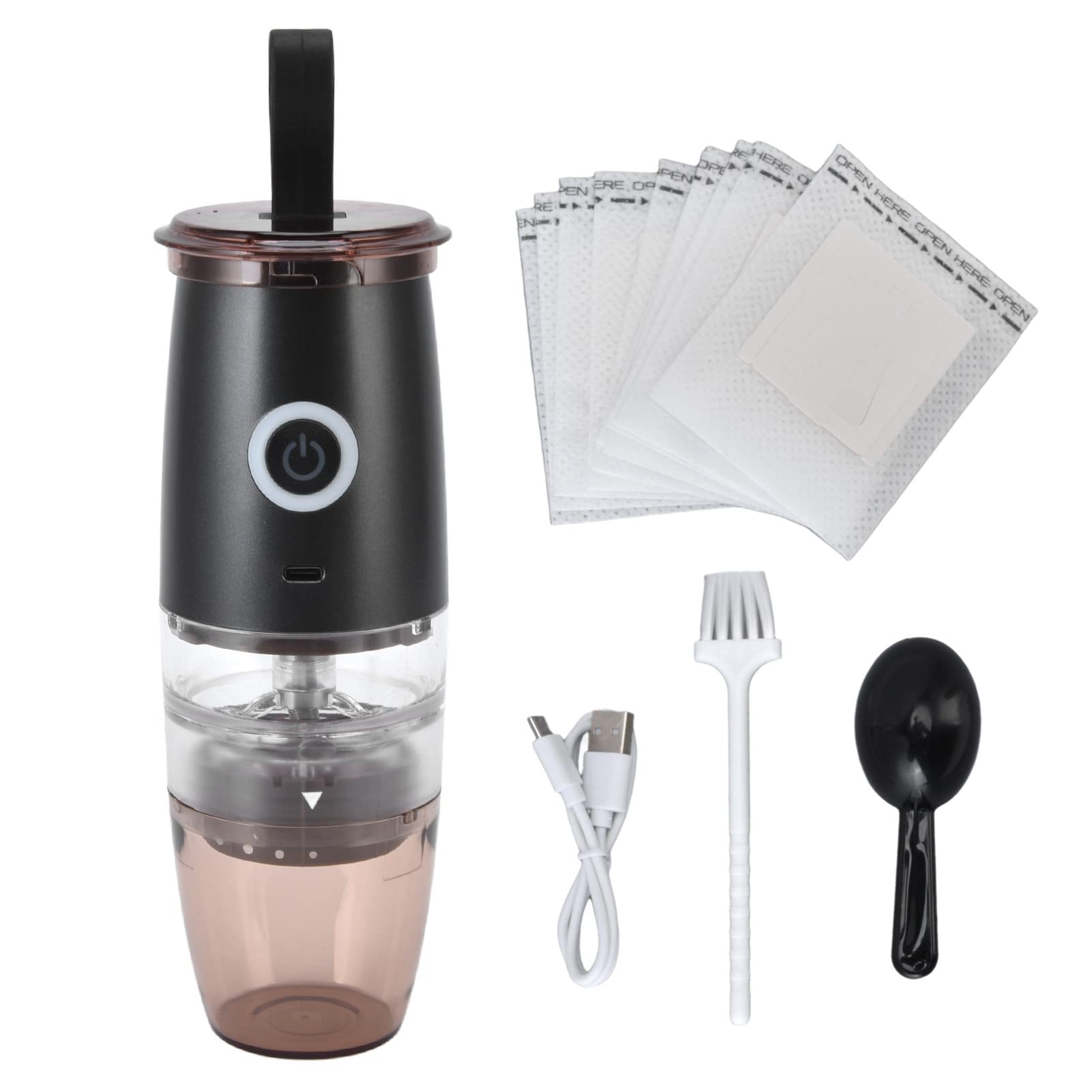 Premium Electric Burr Coffee Grinder - 5 Adjustable Grind Settings USB Rechargeable Espresso Mill for Coffee Beans, Spices, Herbs & Nuts | Perfect for Home Baristas, Coffee Shops & Gourmet Cooking