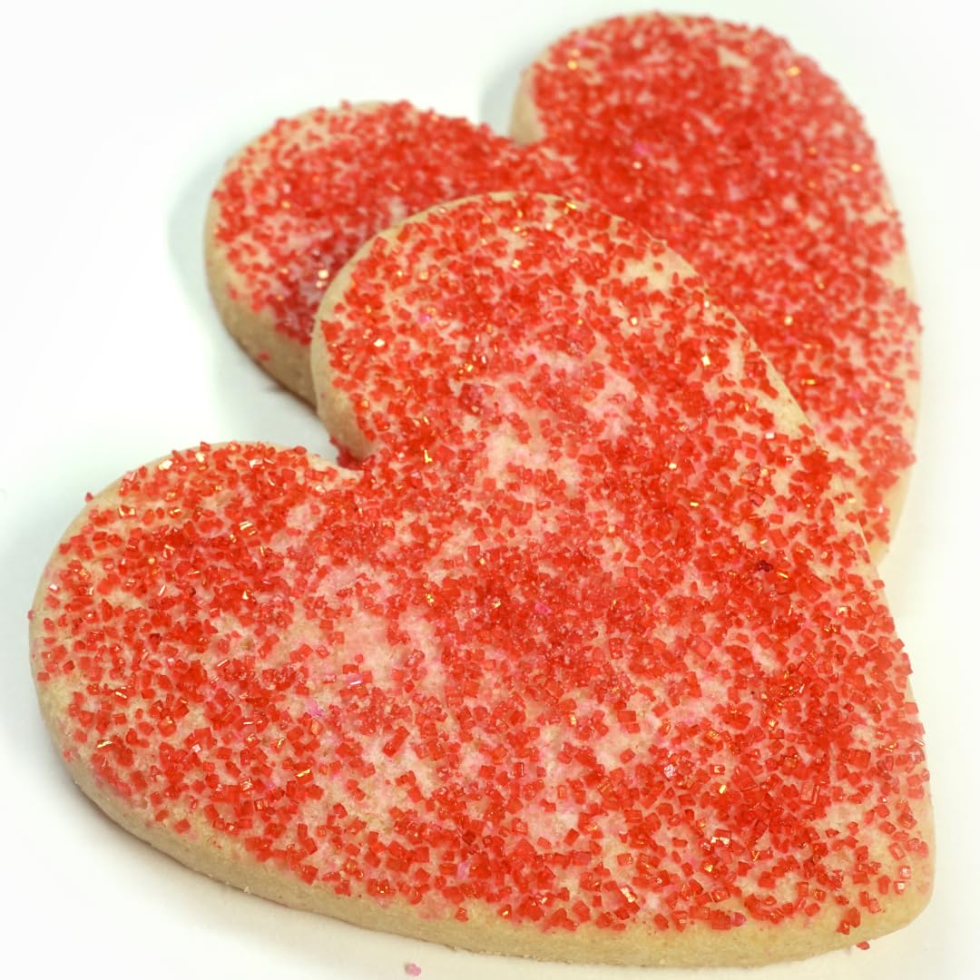 GranAroma Red Sanding Sugar for Decorating Cookies, Cakes & Sweets - Edible Sparkling Sugar for Baking, Desserts & Party Treats - Perfect for Holiday Baking, Wedding Cakes & DIY Desserts