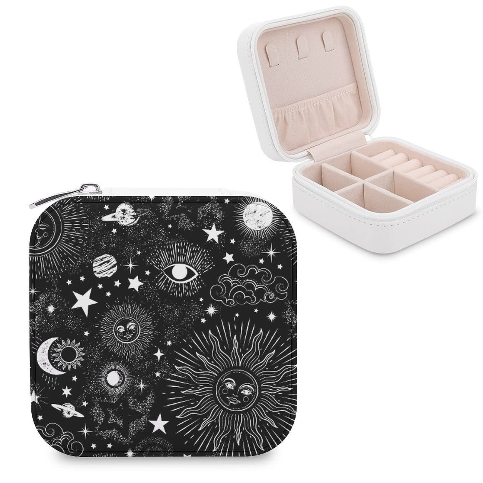 Women's PU Leather Jewelry Box - Compact Travel Jewelry Organizer Case for Rings, Earrings, Necklaces & Bracelets | Perfect for Home Storage, Travel & Gift Giving