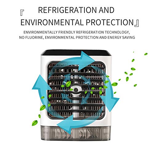 TOPCHANCES USB Portable Air Conditioner - Mini Cooling Fan with Water Humidifier, Personal Desktop Cooler for Home, Office, Bedroom & Travel Use