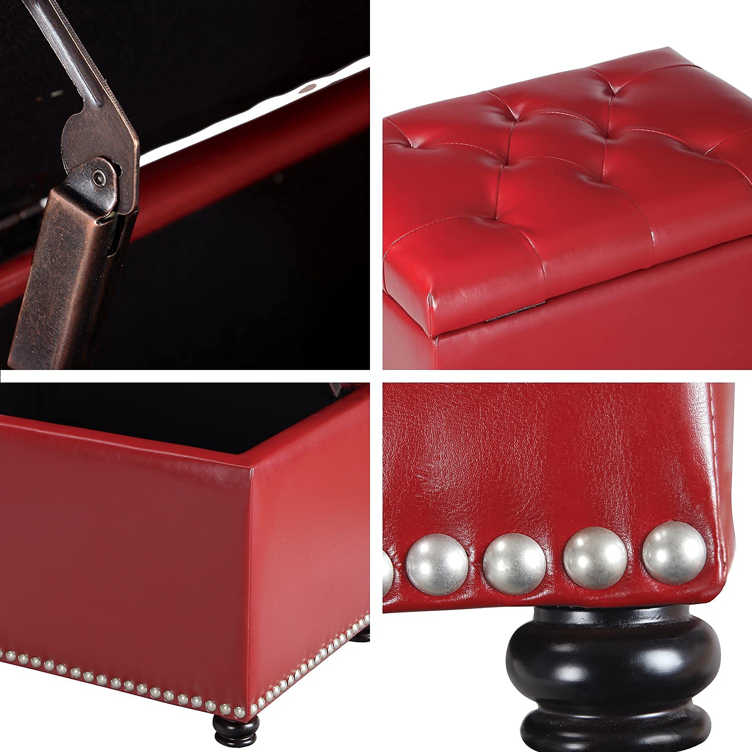 Joveco Leather Storage Ottoman Bench - 24